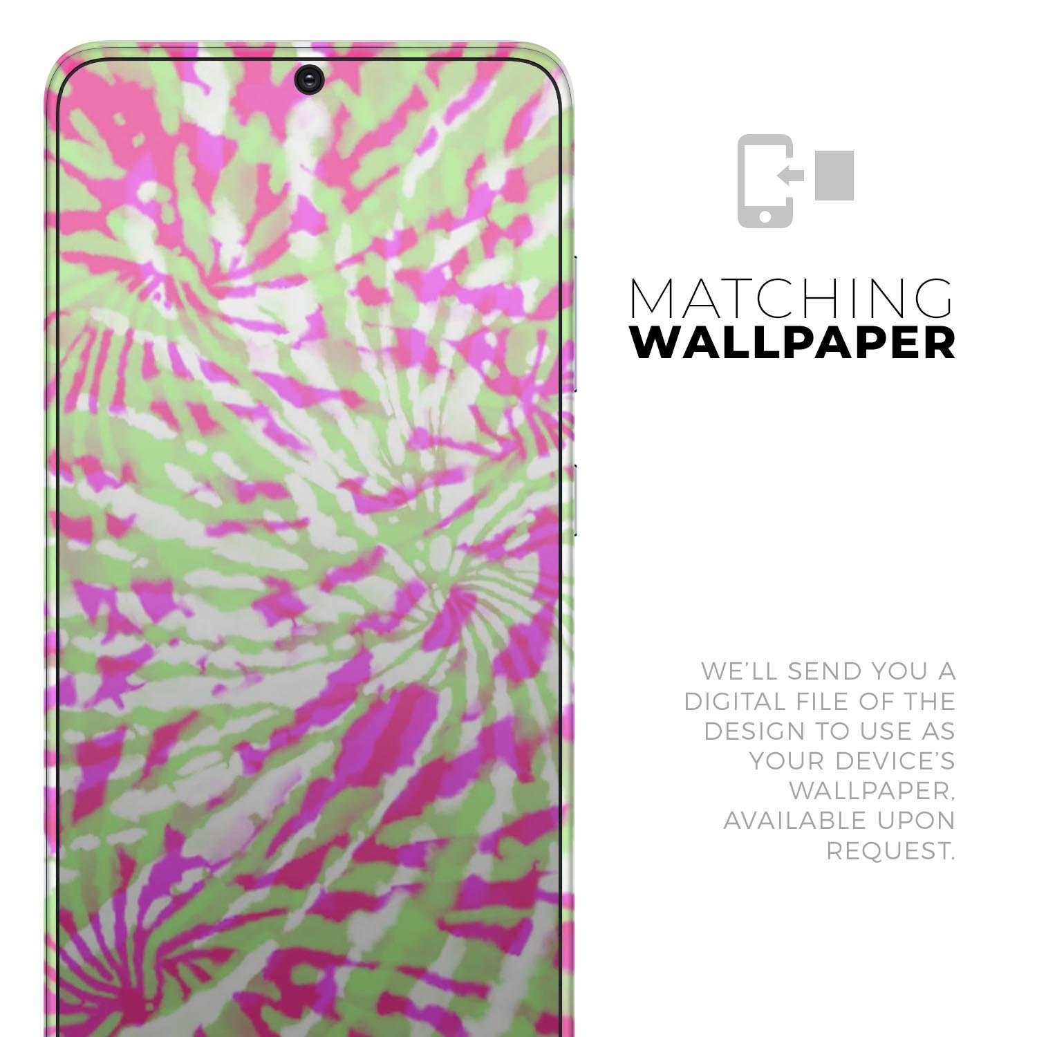 Spiral Tie Dye V4 Skin-Kit for Samsung Galaxy S20, showcasing vibrant colors and a sleek design.