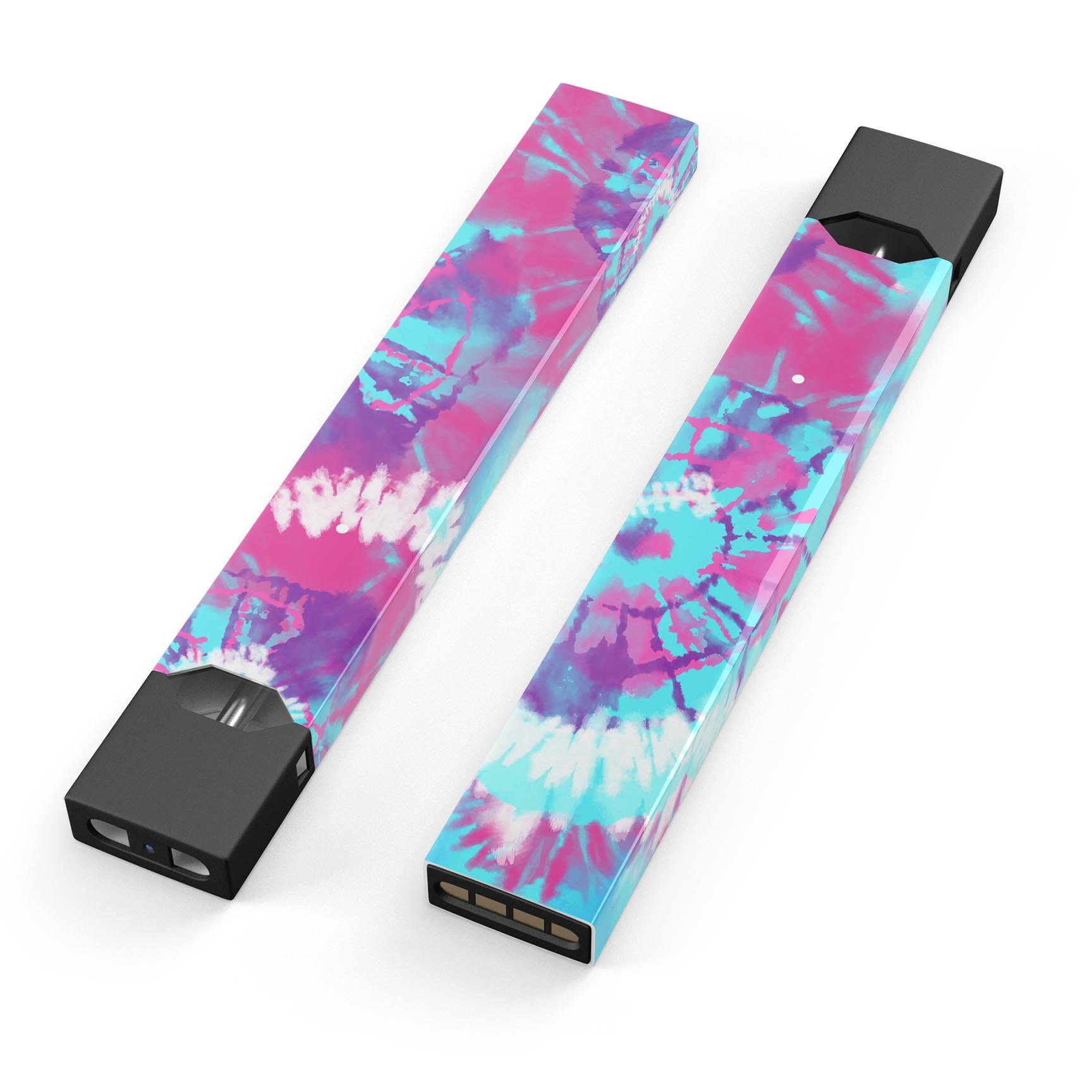 Spiral Tie Dye V5 skin-wrap sticker for JUUL vaping device, showcasing vibrant colors and precise cut.