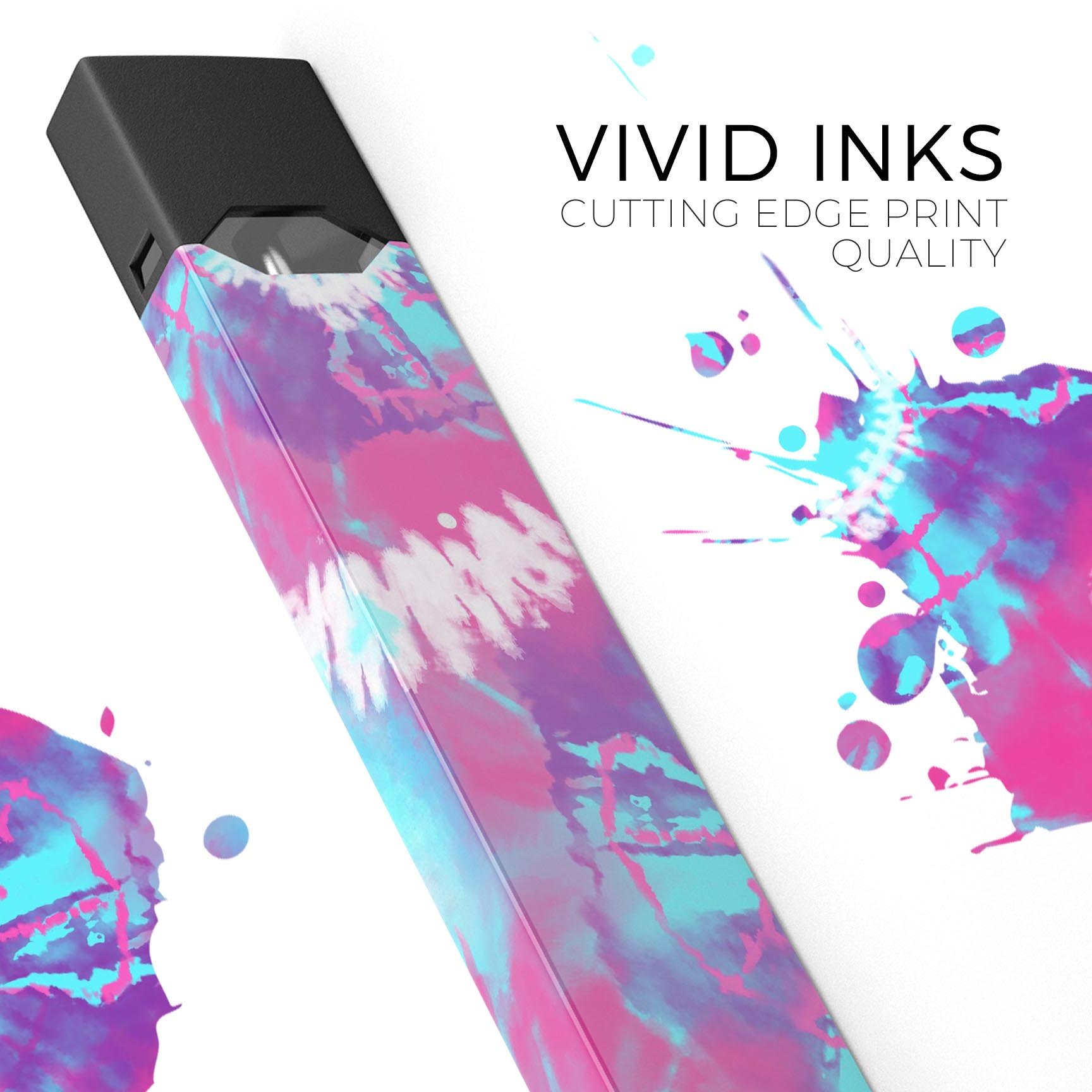 Spiral Tie Dye V5 skin-wrap sticker for JUUL vaping device, showcasing vibrant colors and precise cut.