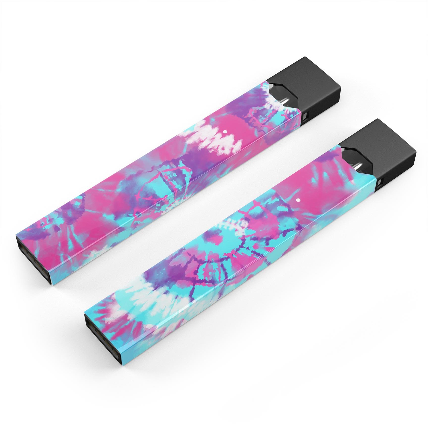 Spiral Tie Dye V5 skin-wrap sticker for JUUL vaping device, showcasing vibrant colors and precise cut.