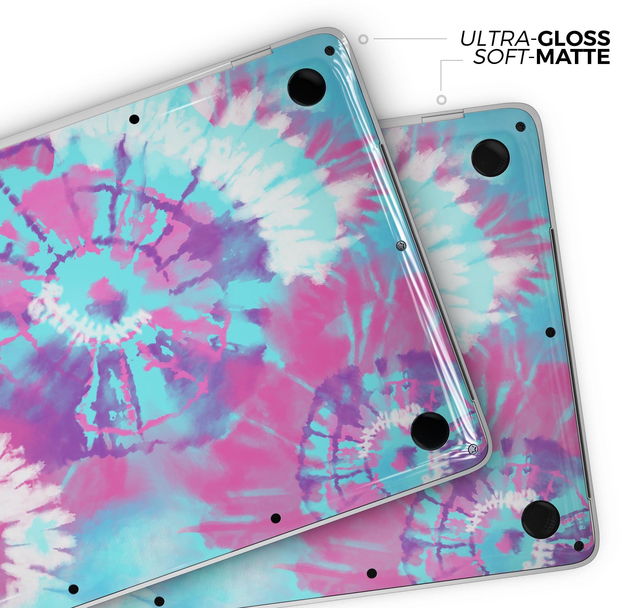 Spiral Tie Dye V5 skin decal wrap kit for Apple MacBook, showcasing vibrant colors and a sleek design.