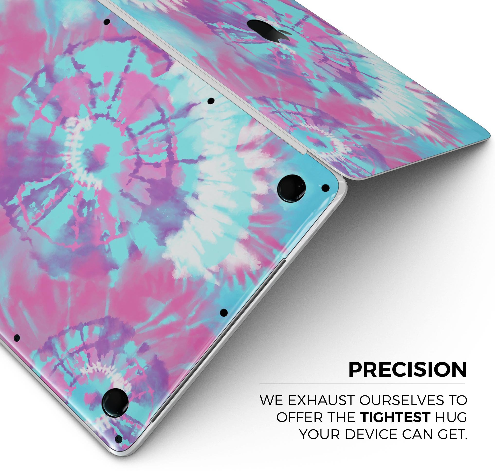 Spiral Tie Dye V5 skin decal wrap kit for Apple MacBook, showcasing vibrant colors and a sleek design.