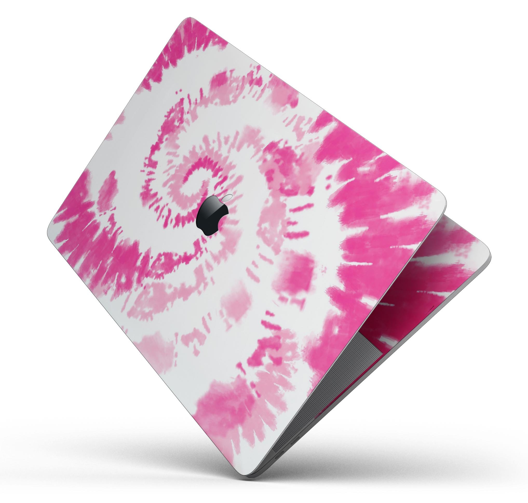 Spiral Tie Dye V6 skin decal wrap kit for Apple MacBook, showcasing vibrant colors and a sleek design.