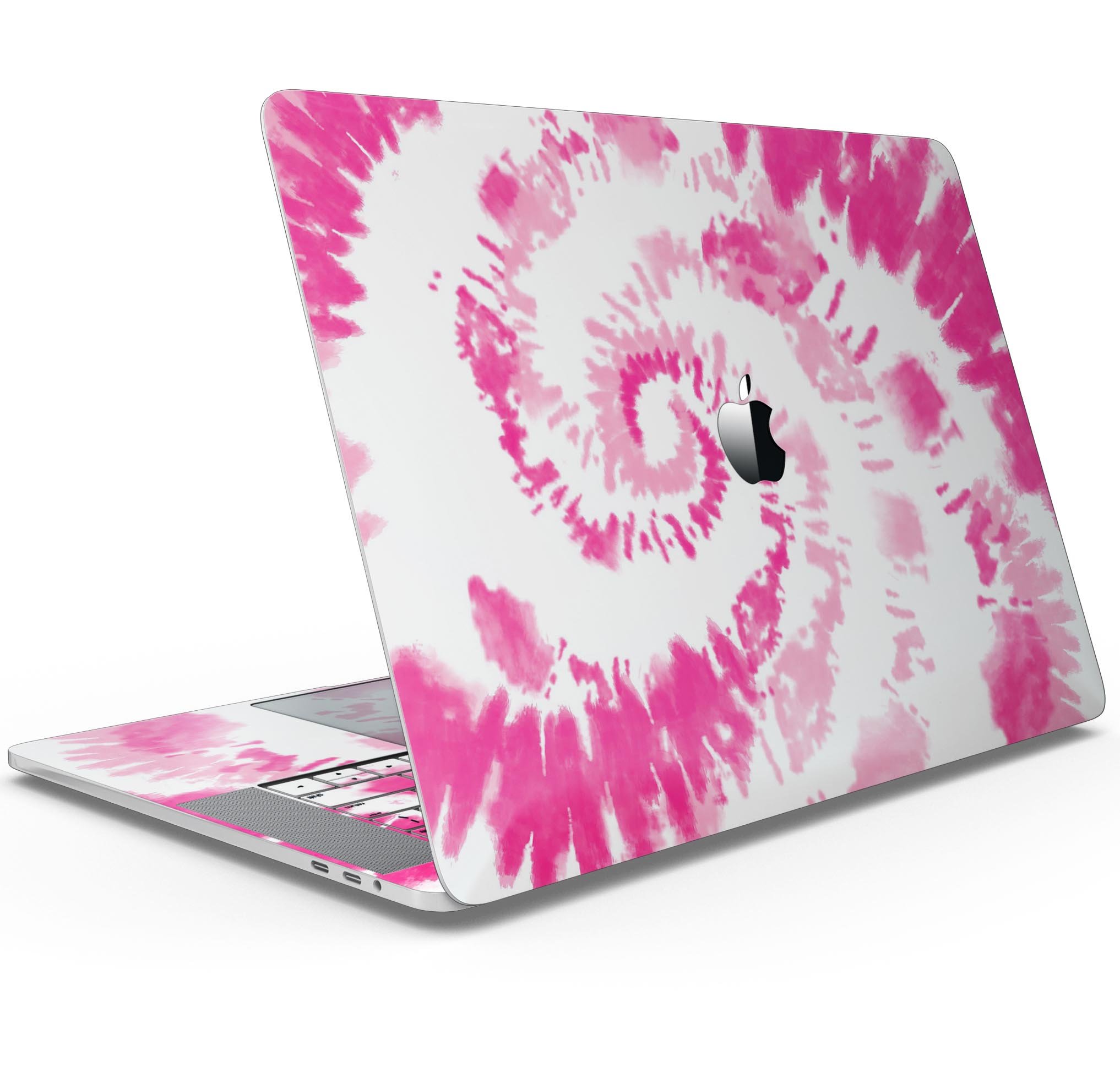 Spiral Tie Dye V6 skin decal wrap kit for Apple MacBook, showcasing vibrant colors and a sleek design.