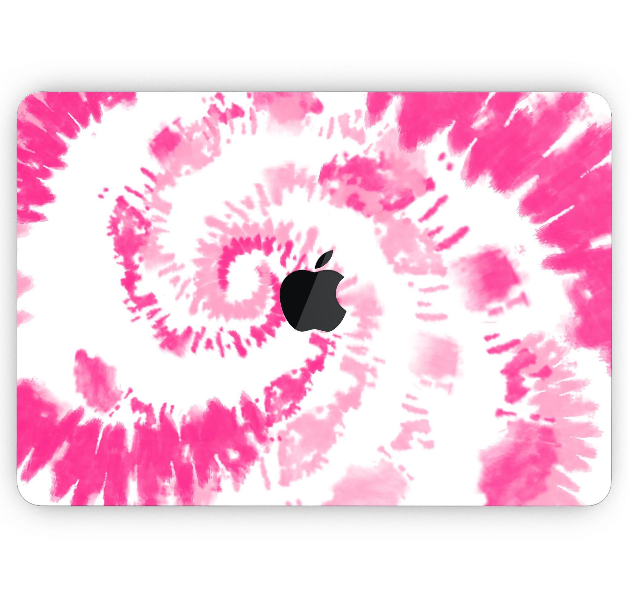 Spiral Tie Dye V6 skin decal wrap kit for Apple MacBook, showcasing vibrant colors and a sleek design.