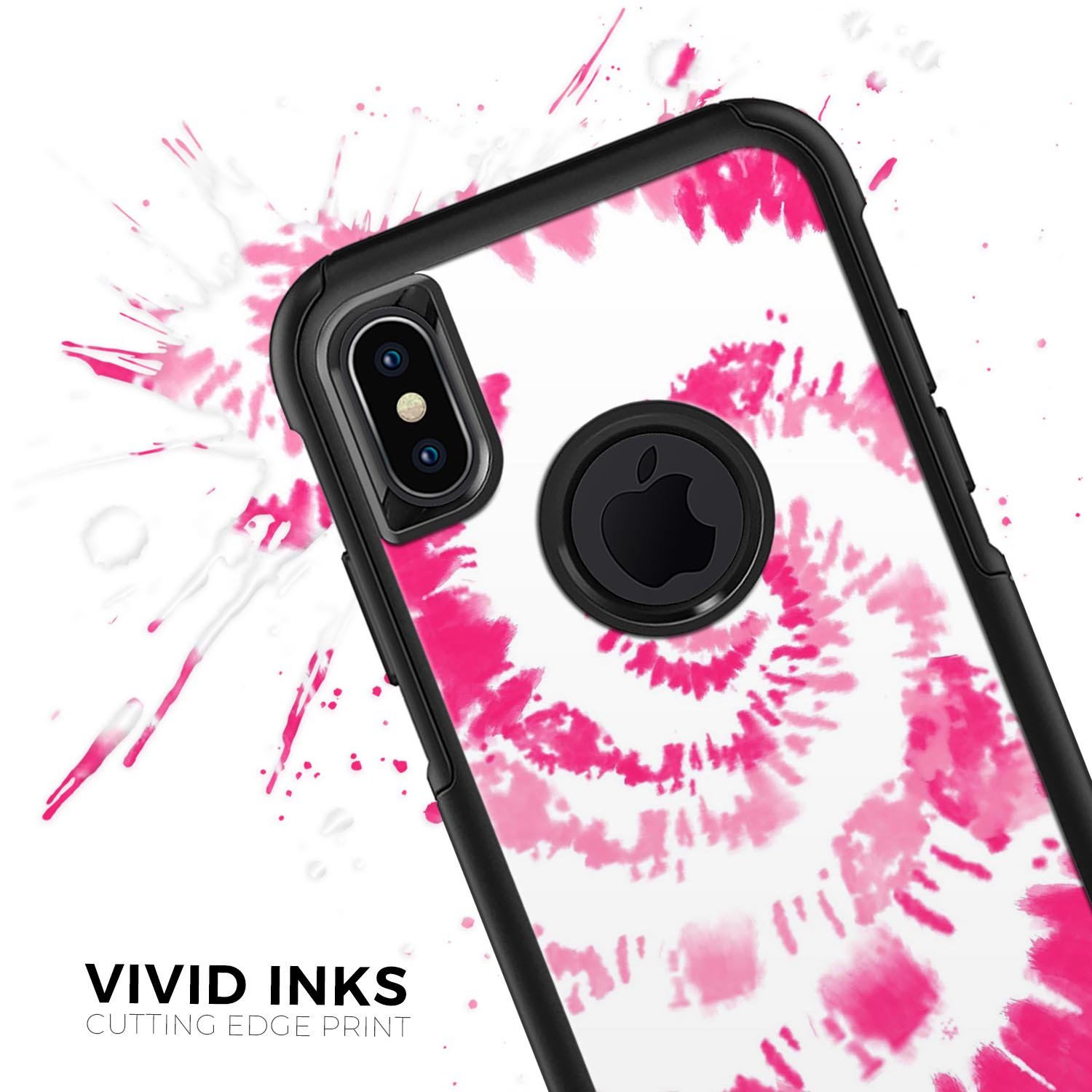 Spiral Tie Dye V6 Skin Kit for iPhone OtterBox Cases featuring vibrant colors and a stylish design.