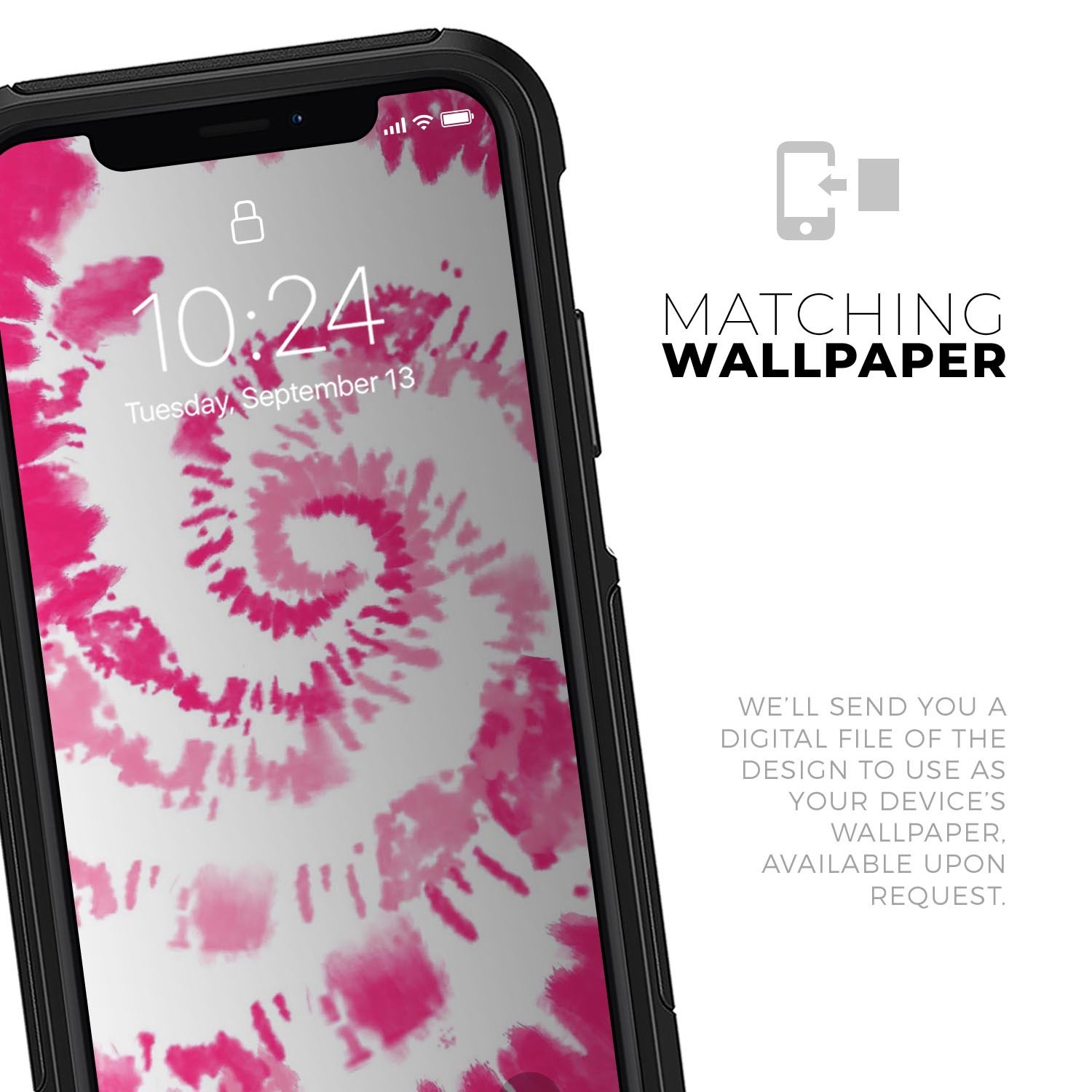 Spiral Tie Dye V6 Skin Kit for iPhone OtterBox Cases featuring vibrant colors and a stylish design.