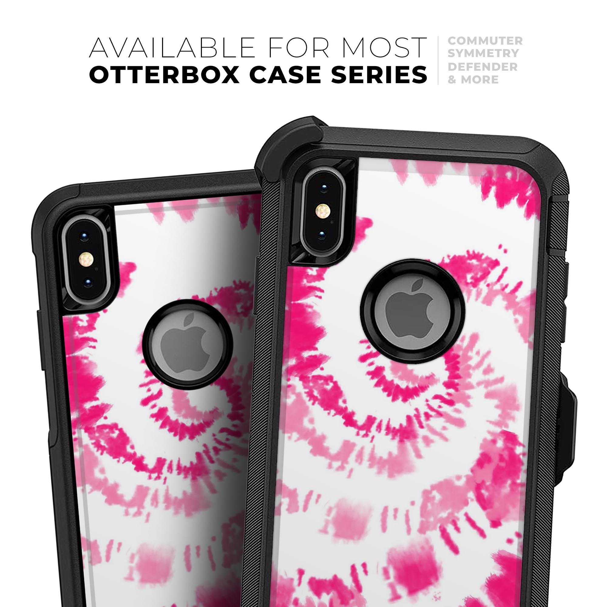 Spiral Tie Dye V6 Skin Kit for iPhone OtterBox Cases featuring vibrant colors and a stylish design.