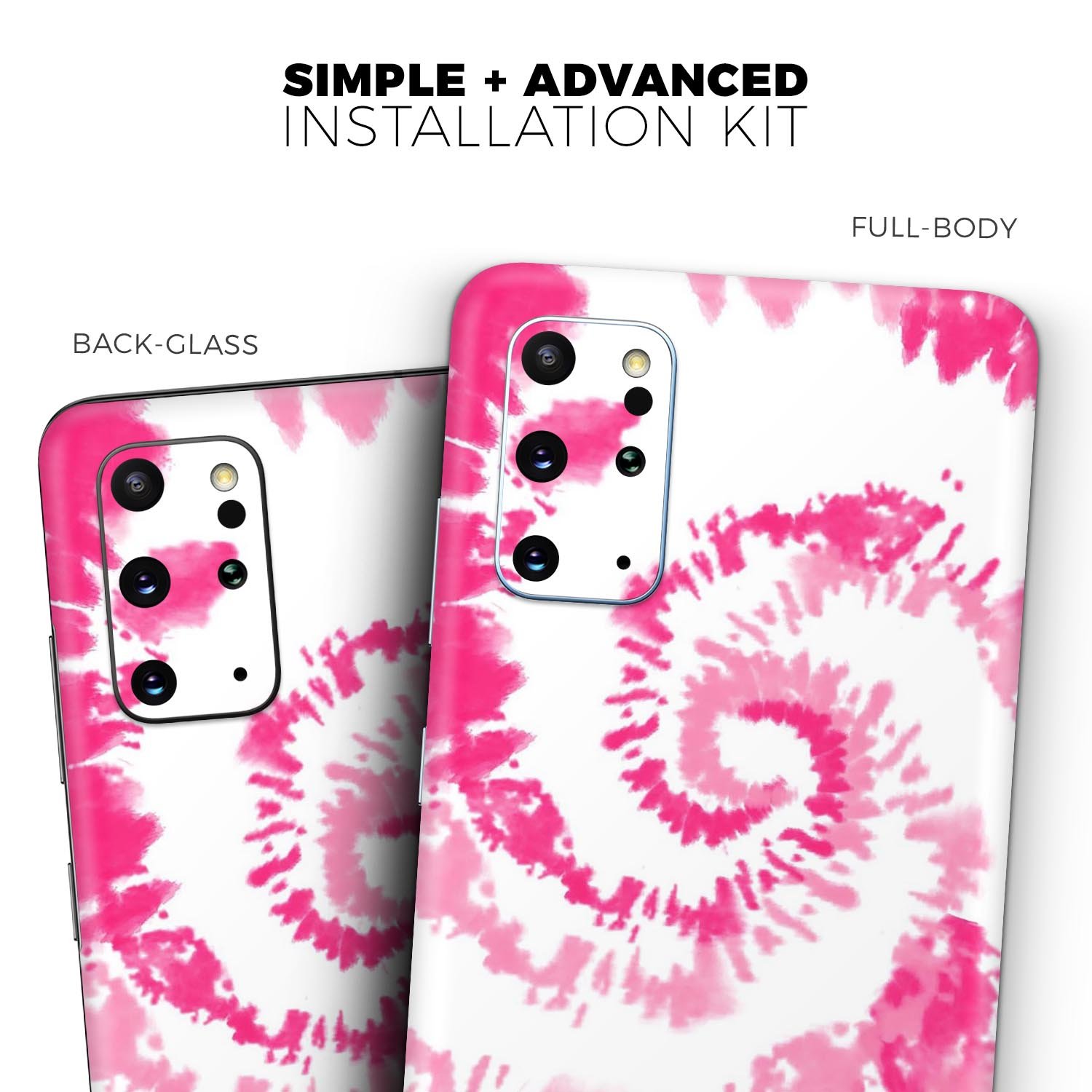 Spiral Tie Dye V6 Skin-Kit for Samsung Galaxy S20, showcasing vibrant colors and unique design.