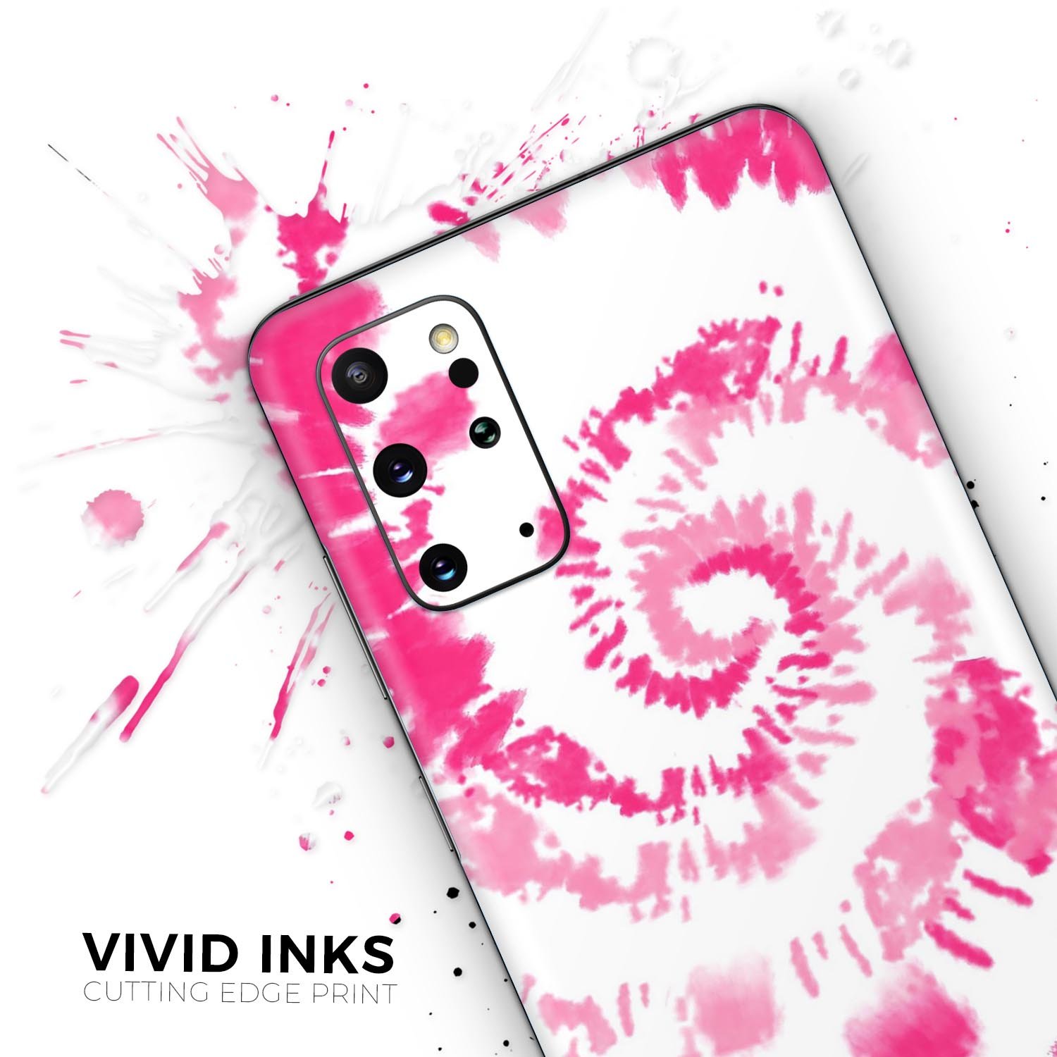 Spiral Tie Dye V6 Skin-Kit for Samsung Galaxy S20, showcasing vibrant colors and unique design.