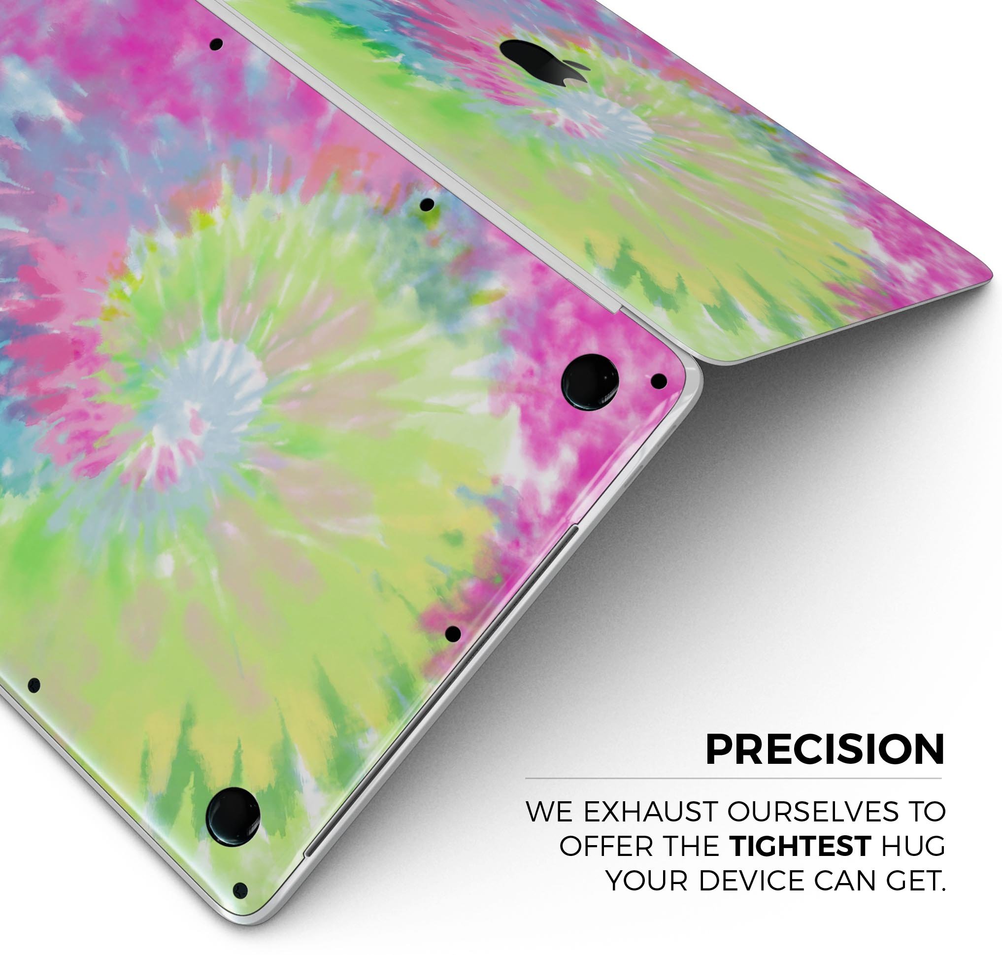 Spiral Tie Dye V7 skin decal wrap kit for Apple MacBook, showcasing vibrant colors and a sleek design.