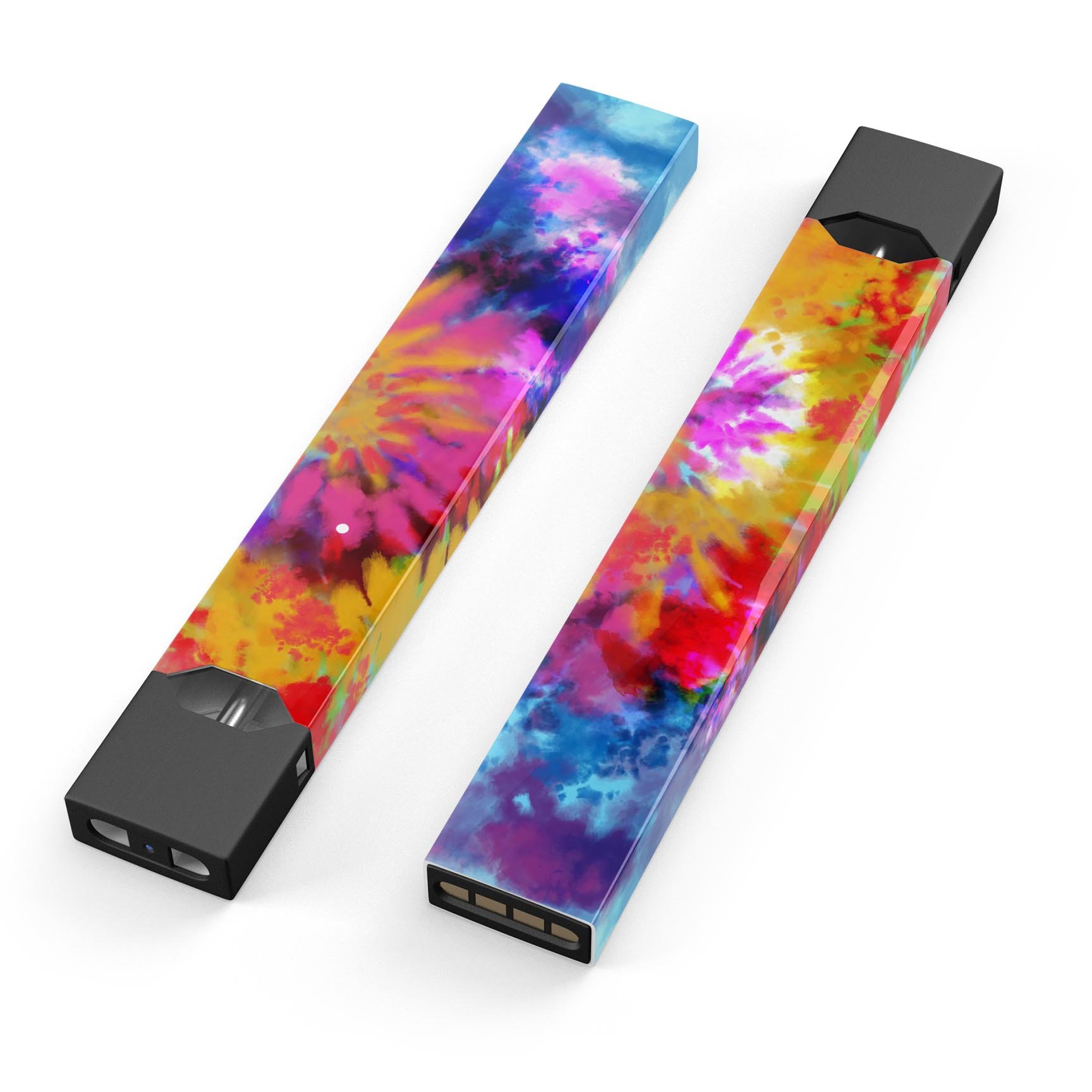 Spiral Tie Dye V8 premium skin-wrap sticker for JUUL device, featuring vibrant colors and a unique design.