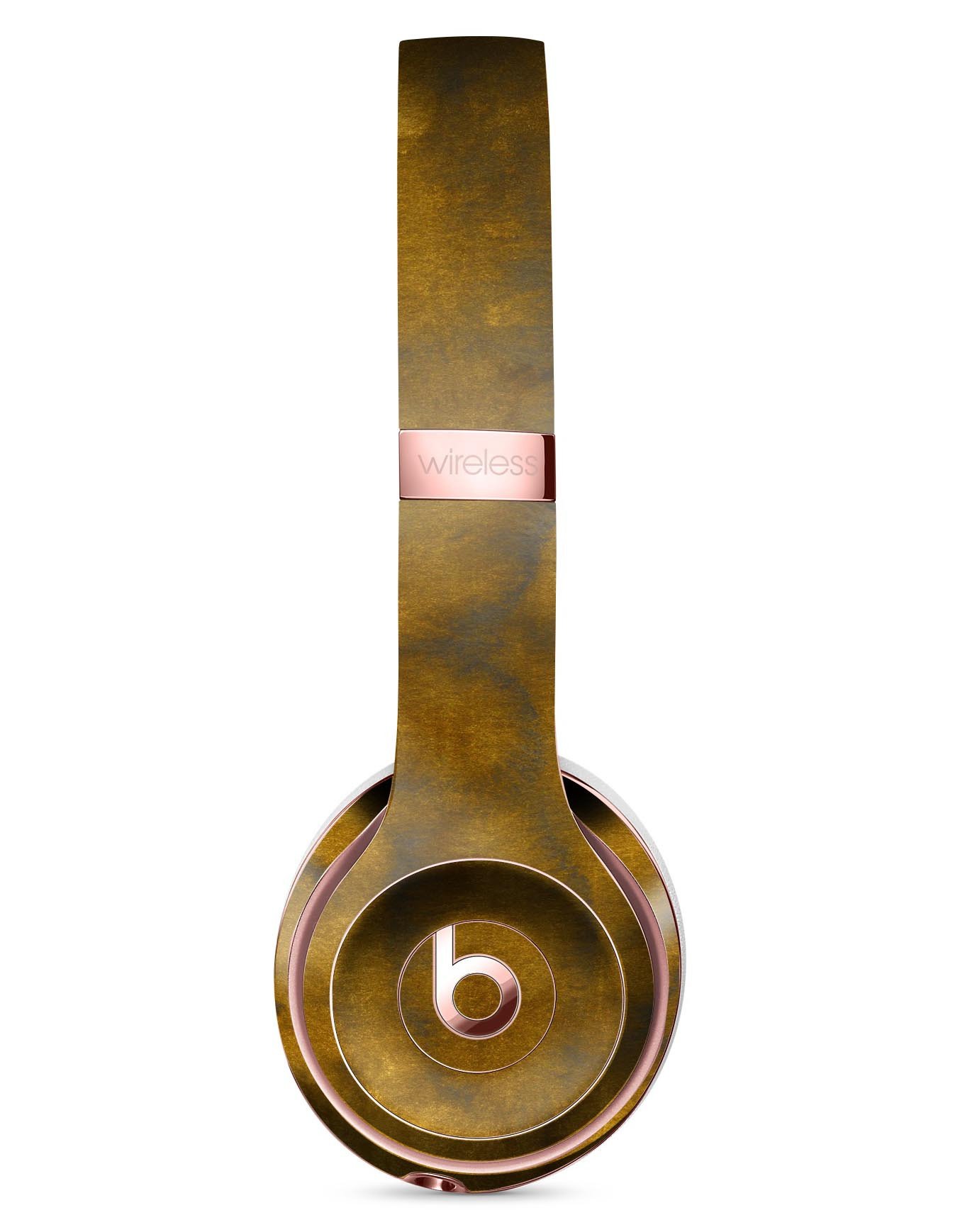 Splotched Golden Pattern Full-Body Skin Kit for Beats by Dre Solo 3 Wireless Headphones, showcasing vibrant design and premium vinyl material.