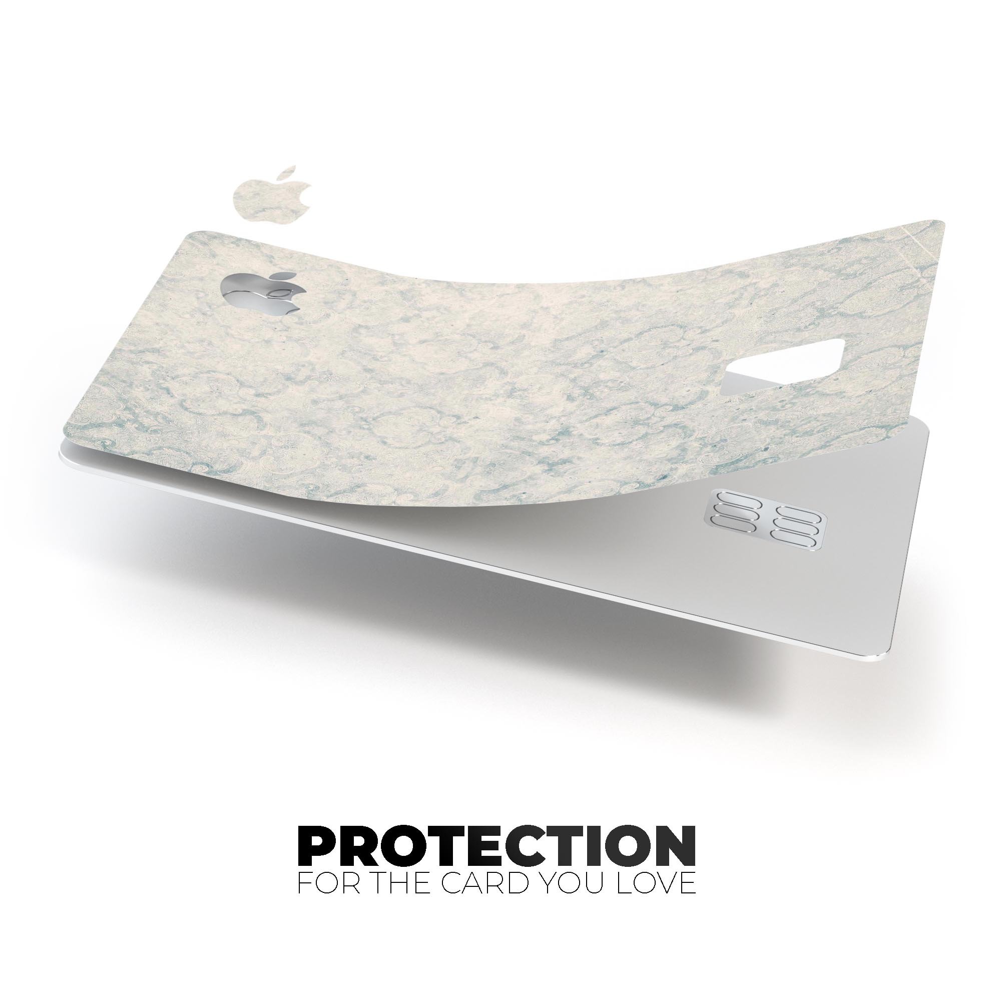 Stained Blue Damask Pattern skin for Apple Card, showcasing its intricate design and premium quality.