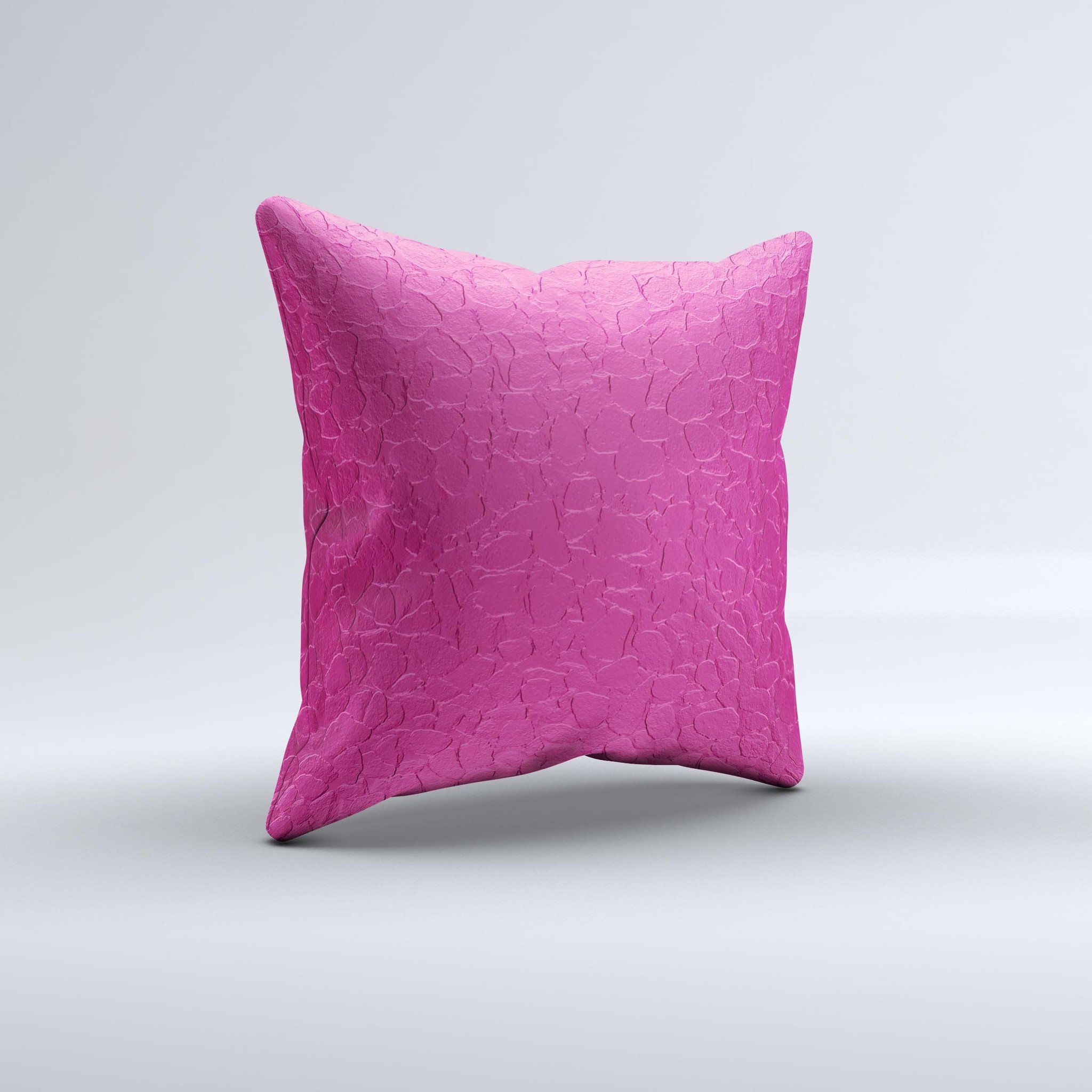 Handcrafted Stamped Pink Texture Ink-Fuzed Decorative Throw Pillow with high thread count fabric and unique design.