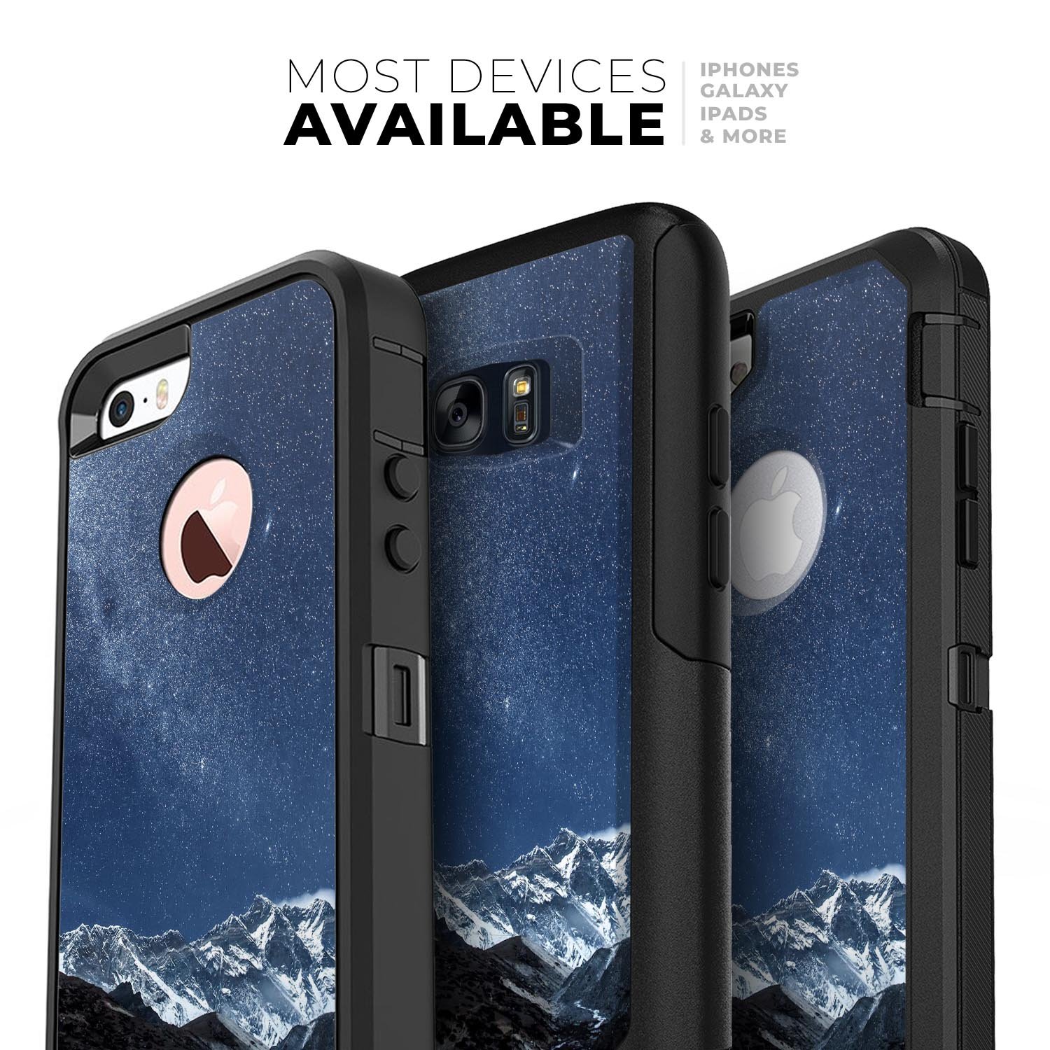 Starry Mountaintop Skin Kit for iPhone OtterBox Cases featuring a beautiful starry design on a protective skin.