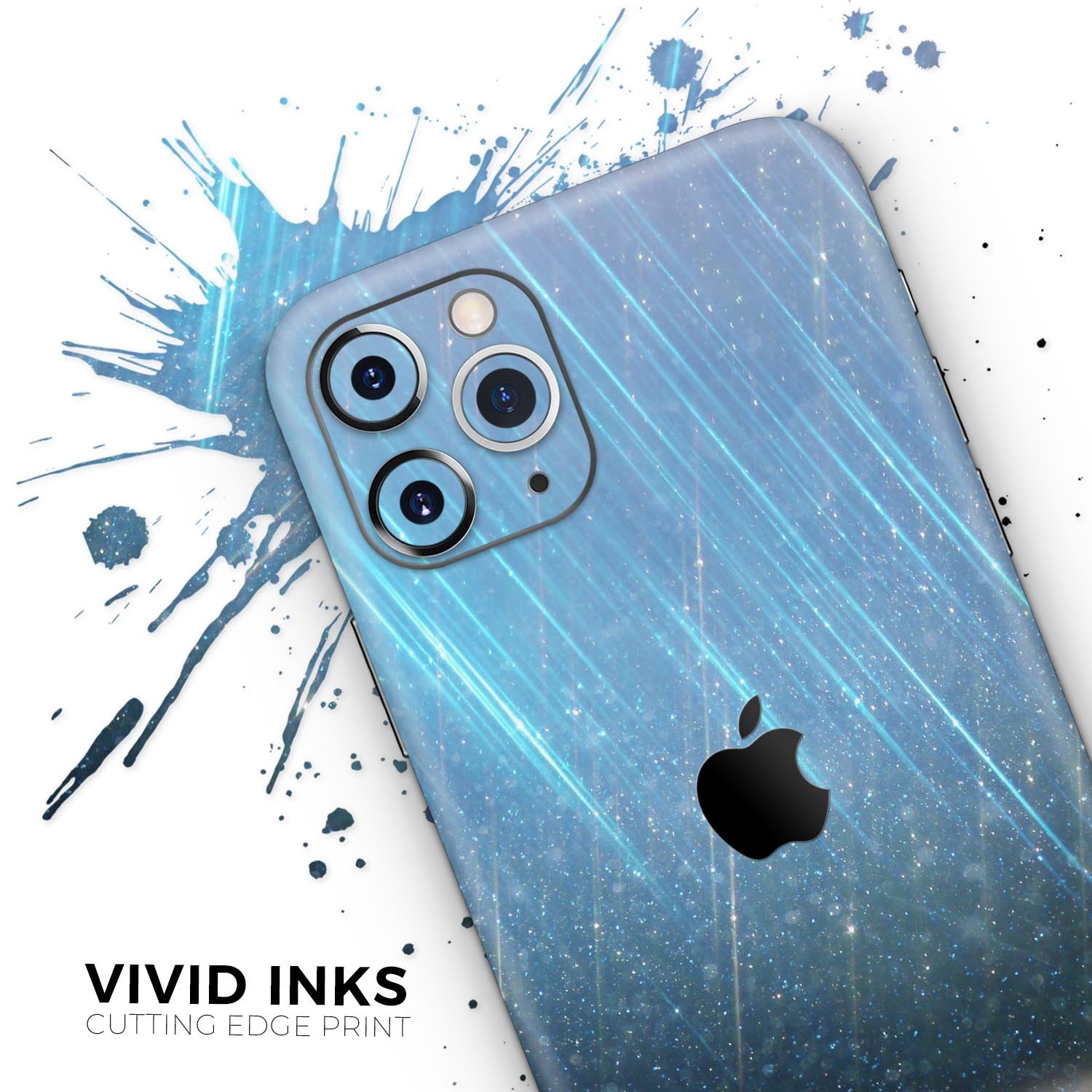 Stratched Blue and Gold Skin-Kit for Apple iPhone, showcasing vibrant colors and sleek design.