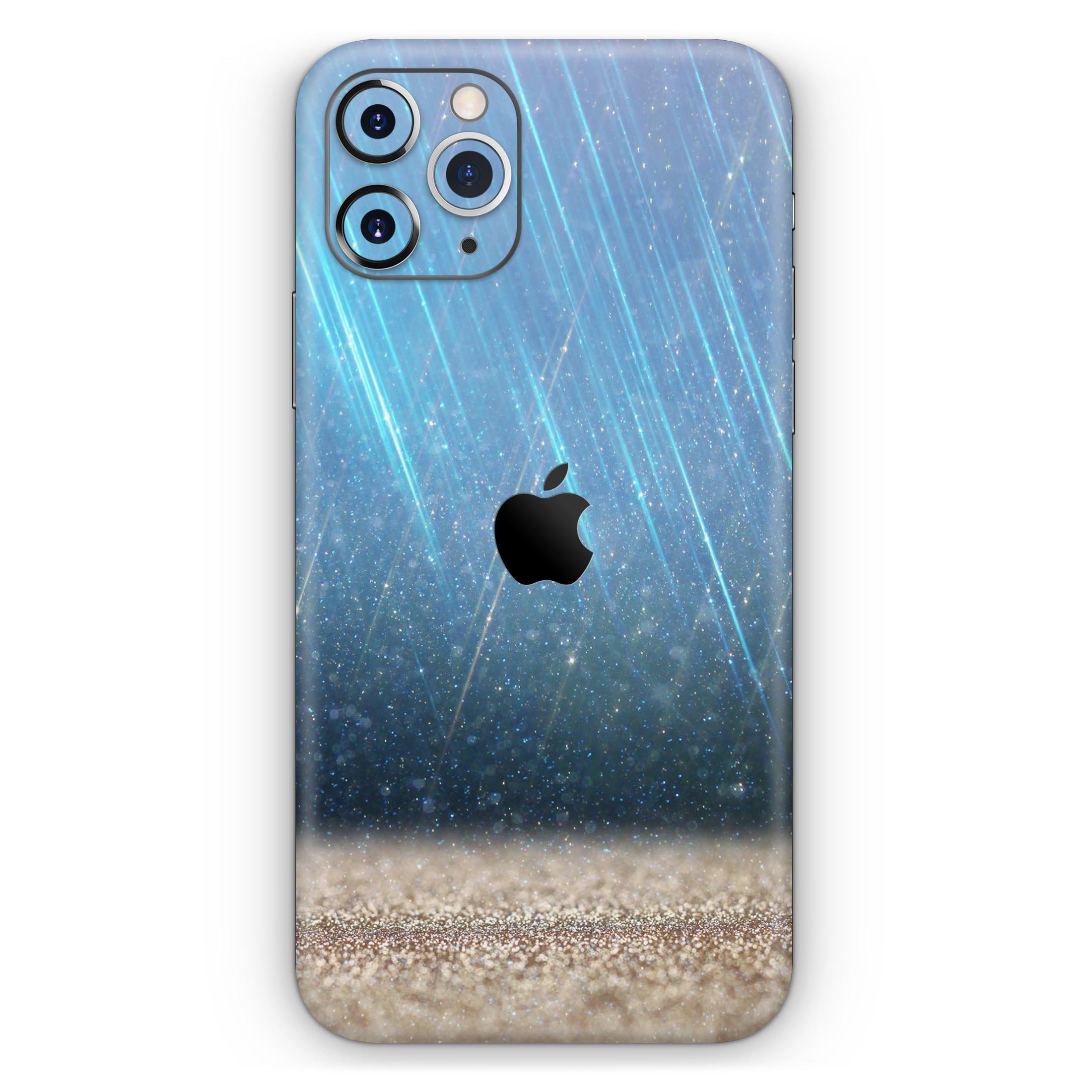 Stratched Blue and Gold Skin-Kit for Apple iPhone, showcasing vibrant colors and sleek design.