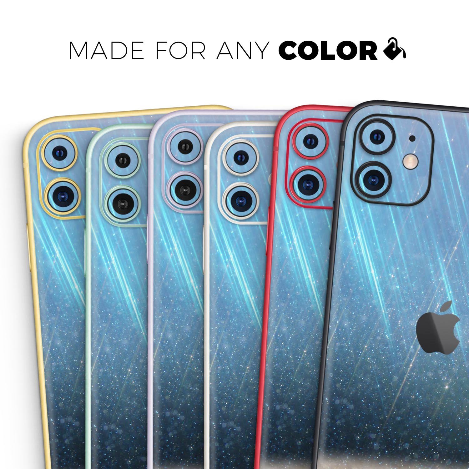 Stratched Blue and Gold Skin-Kit for Apple iPhone, showcasing vibrant colors and sleek design.