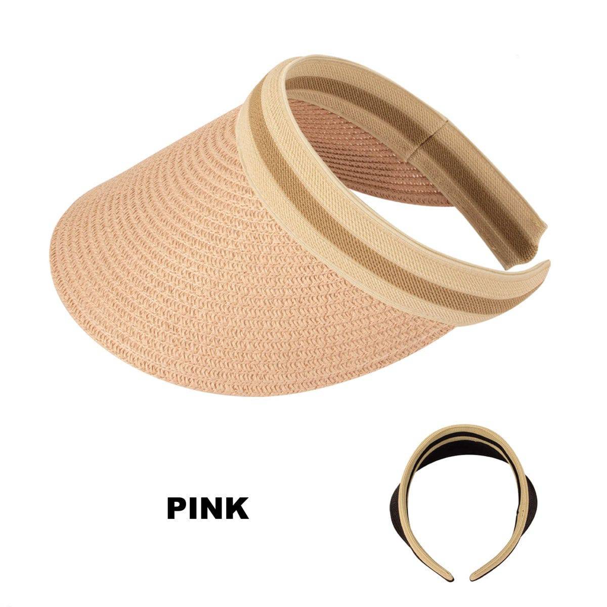 Stylish straw visor with adjustable band, perfect for summer sun protection.