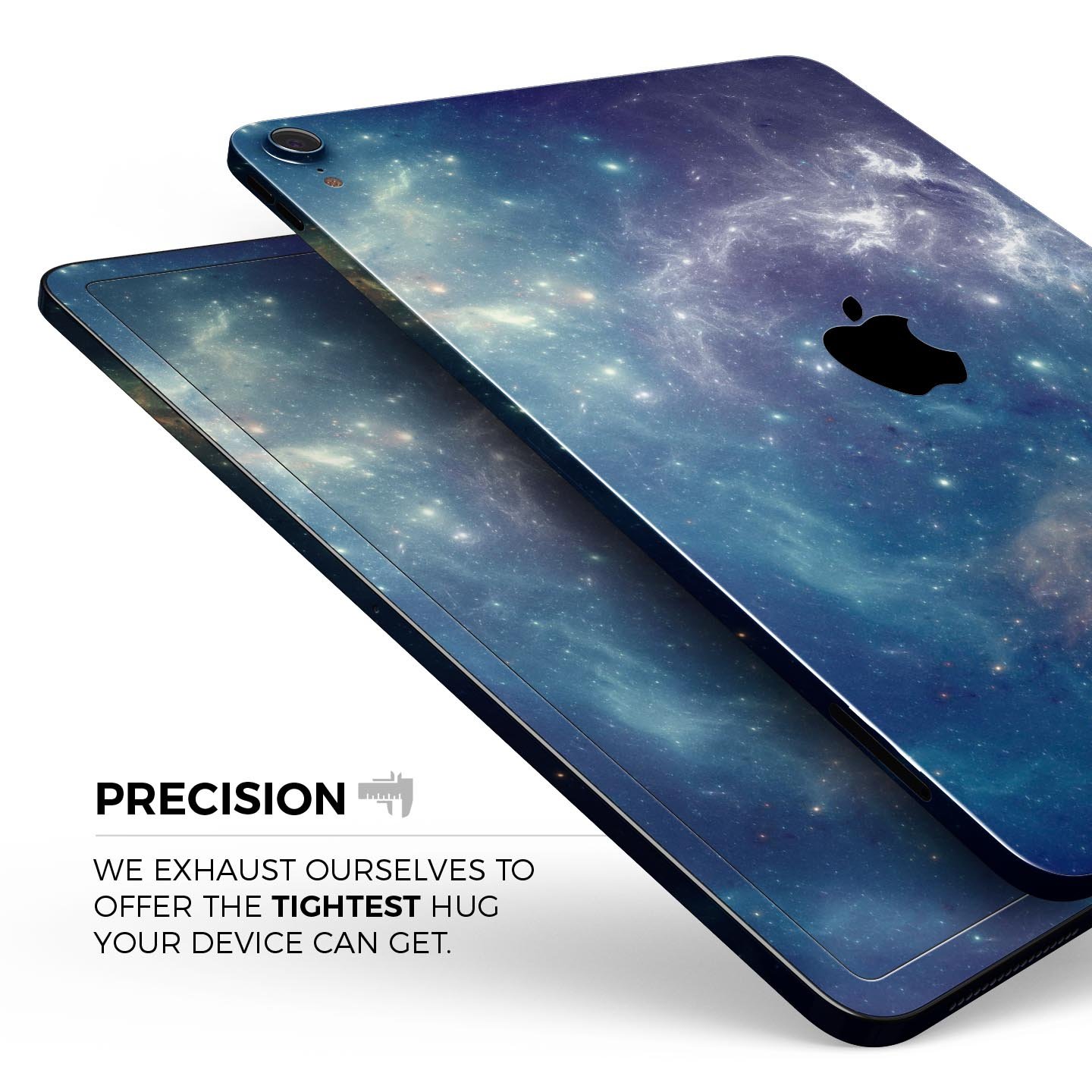 Subtle Blue and Green Nebula skin decal for Apple iPad, showcasing vibrant colors and intricate design.