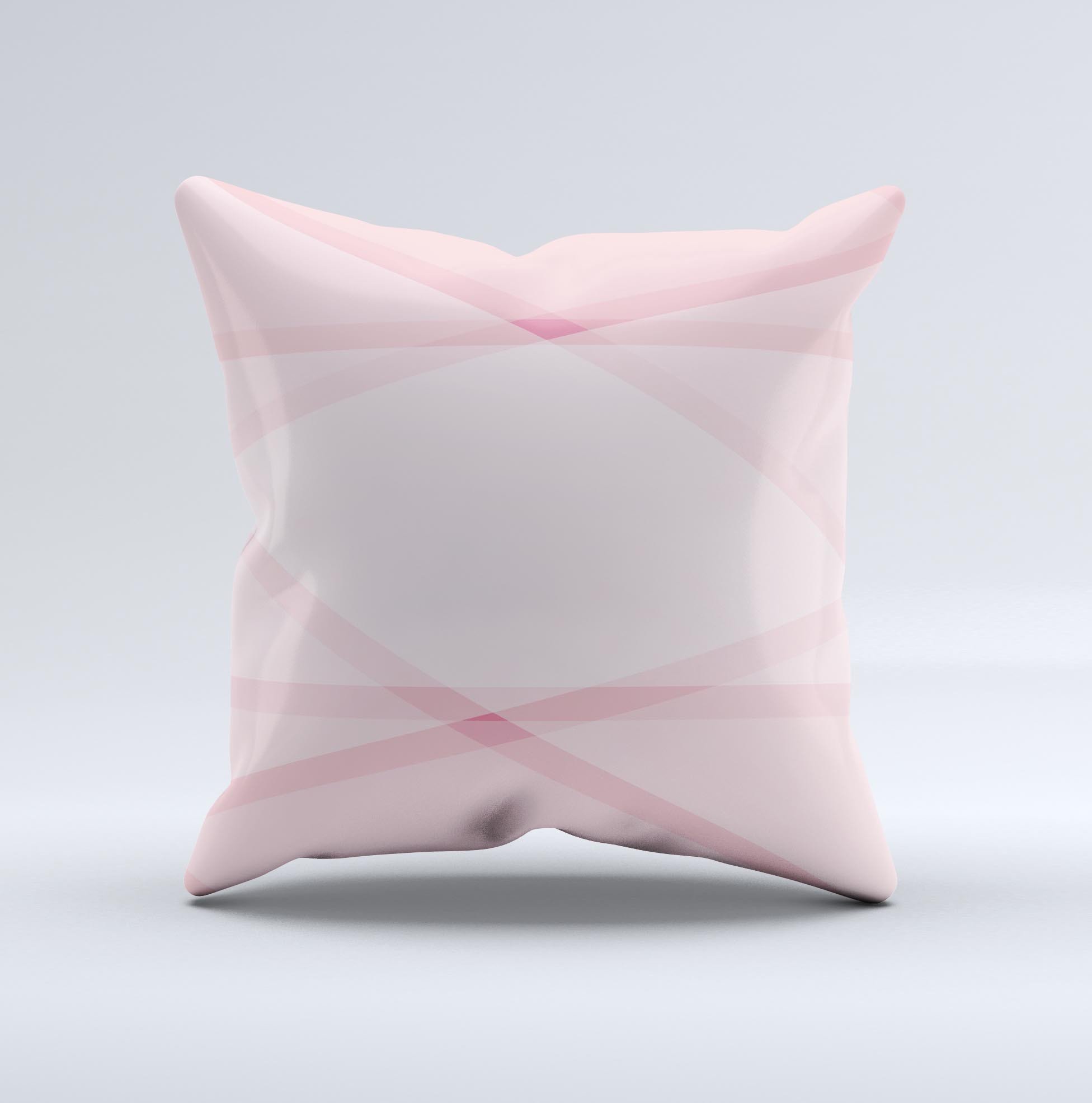 Subtle Layered Pink Salmon Ink-Fuzed Decorative Throw Pillow showcasing its unique design and high-quality fabric.