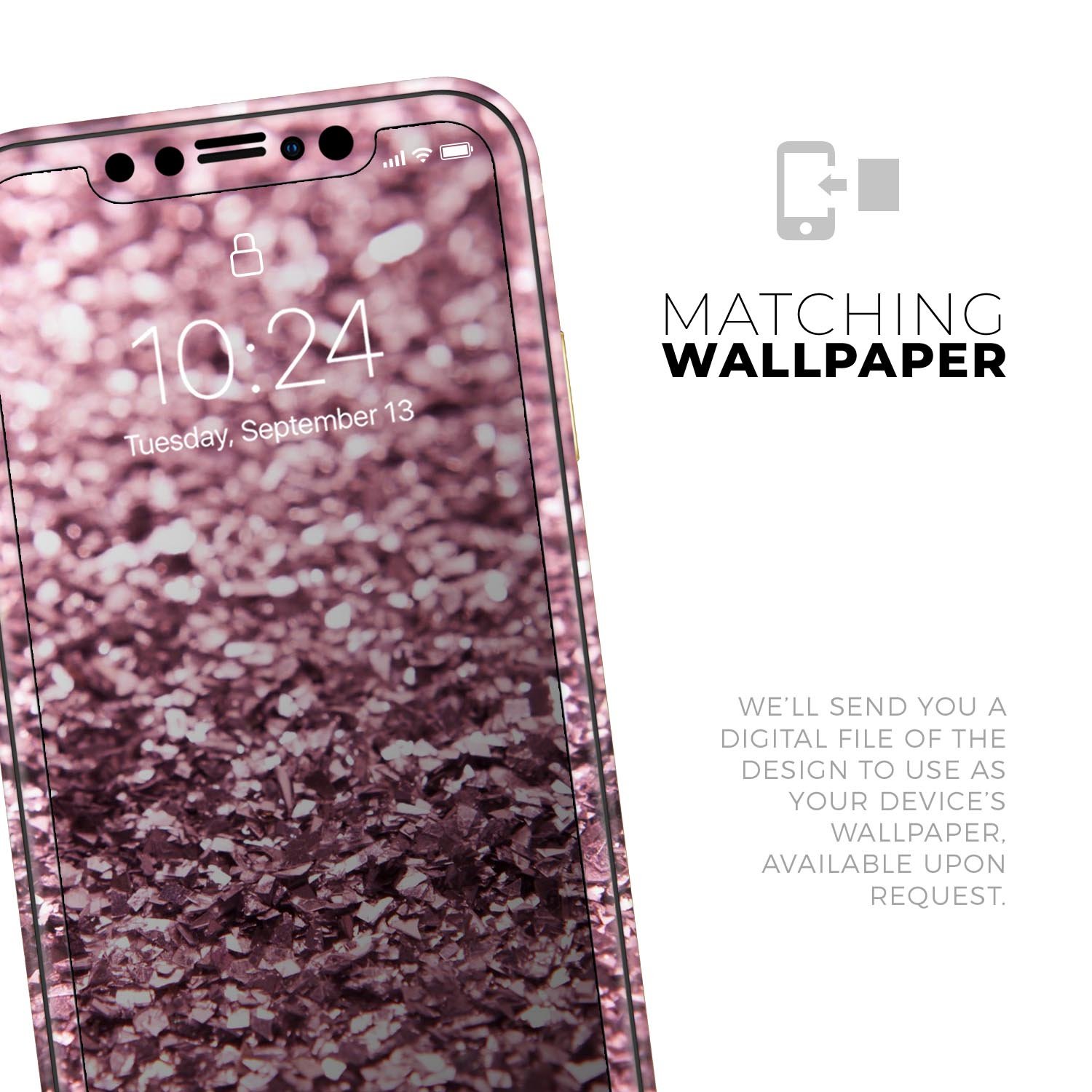 Subtle Pink Glimmer skin for Apple iPhone 14, showcasing a stylish design with a glossy finish.