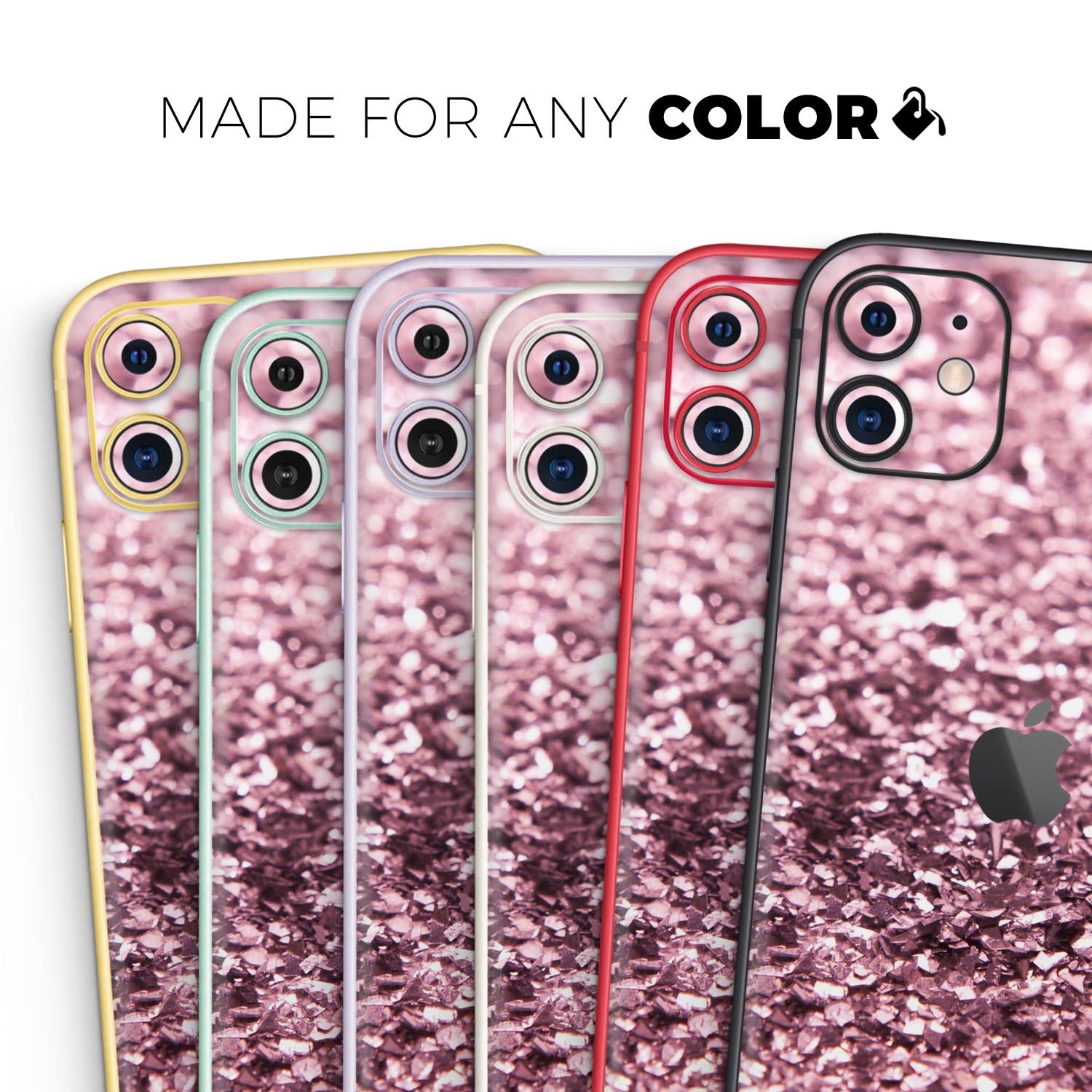 Subtle Pink Glimmer skin for Apple iPhone 14, showcasing a stylish design with a glossy finish.