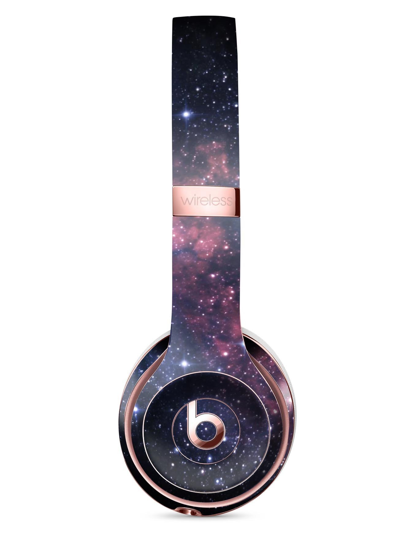 Subtle Pink Glowing Space Full-Body Skin Kit for Beats by Dre Solo 3 Wireless Headphones, showcasing a stylish design and premium vinyl material.