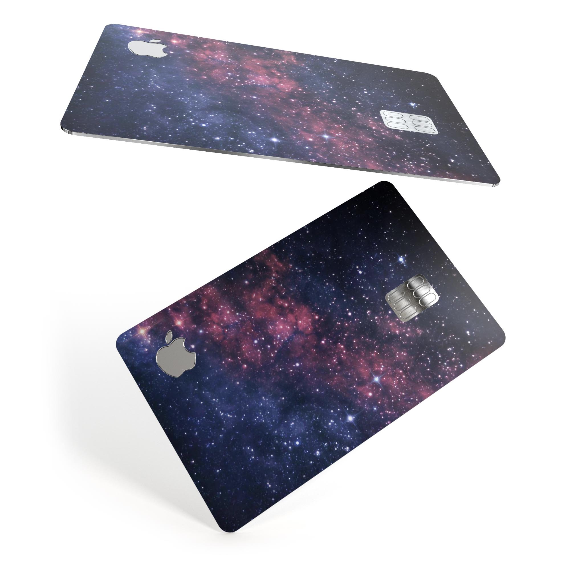 Subtle Pink Glowing Space decal skin-kit for Apple Card, showcasing premium vinyl design and finishes.