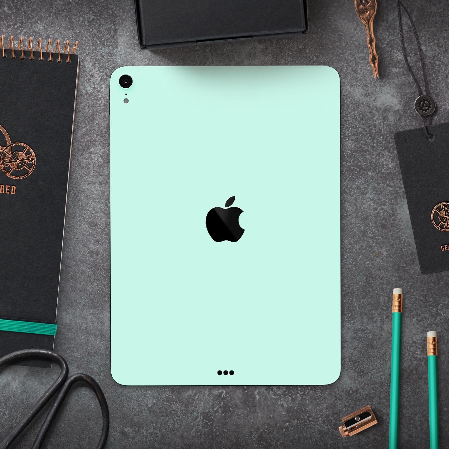 Subtle Solid Green Full Body Skin Decal for Apple iPad Pro, showcasing its sleek design and premium finish.