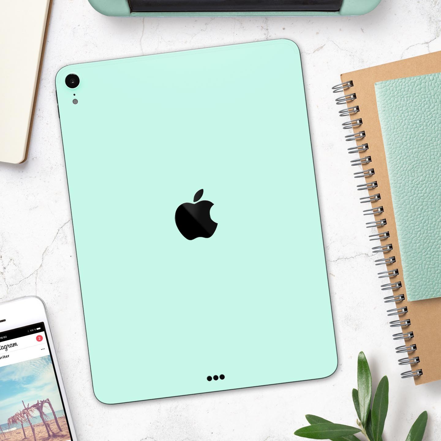 Subtle Solid Green Full Body Skin Decal for Apple iPad Pro, showcasing its sleek design and premium finish.