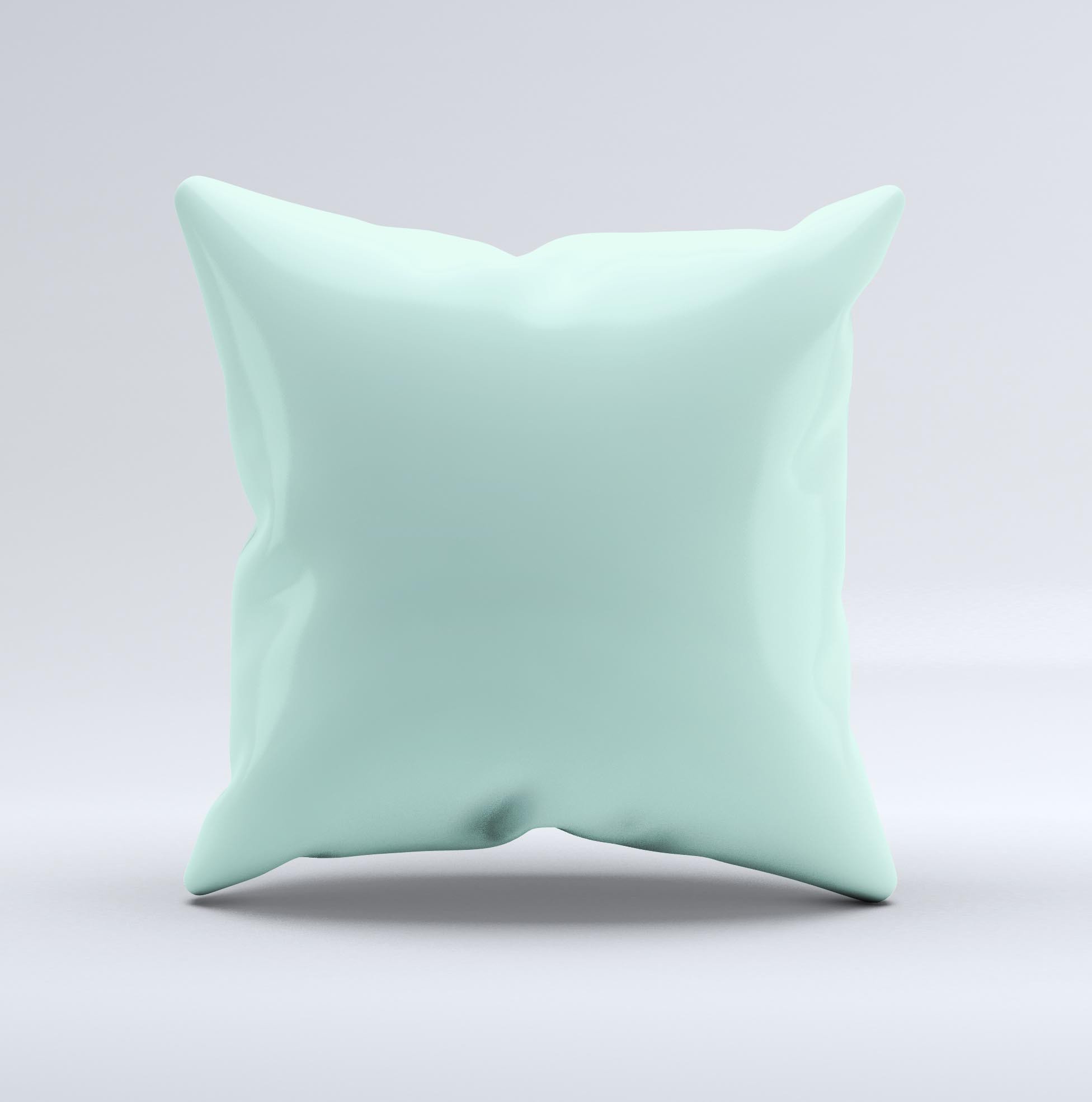 Subtle Solid Green Ink-Fuzed Decorative Throw Pillow with high thread count fabric and unique handmade design.