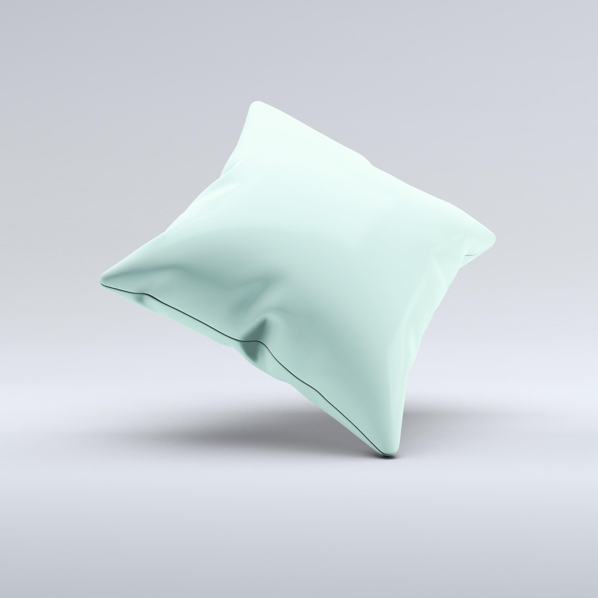 Subtle Solid Green Ink-Fuzed Decorative Throw Pillow with high thread count fabric and unique handmade design.