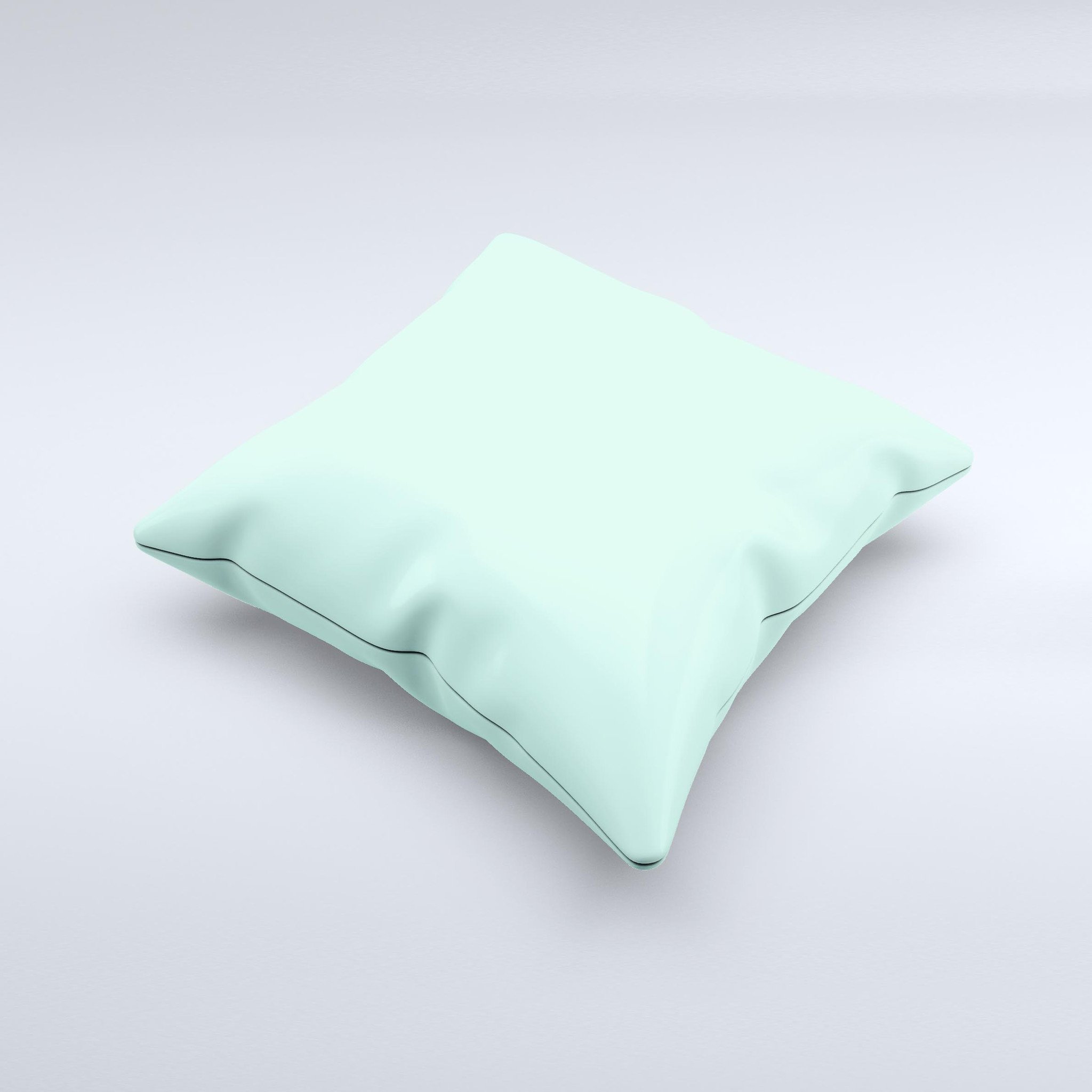 Subtle Solid Green Ink-Fuzed Decorative Throw Pillow with high thread count fabric and unique handmade design.