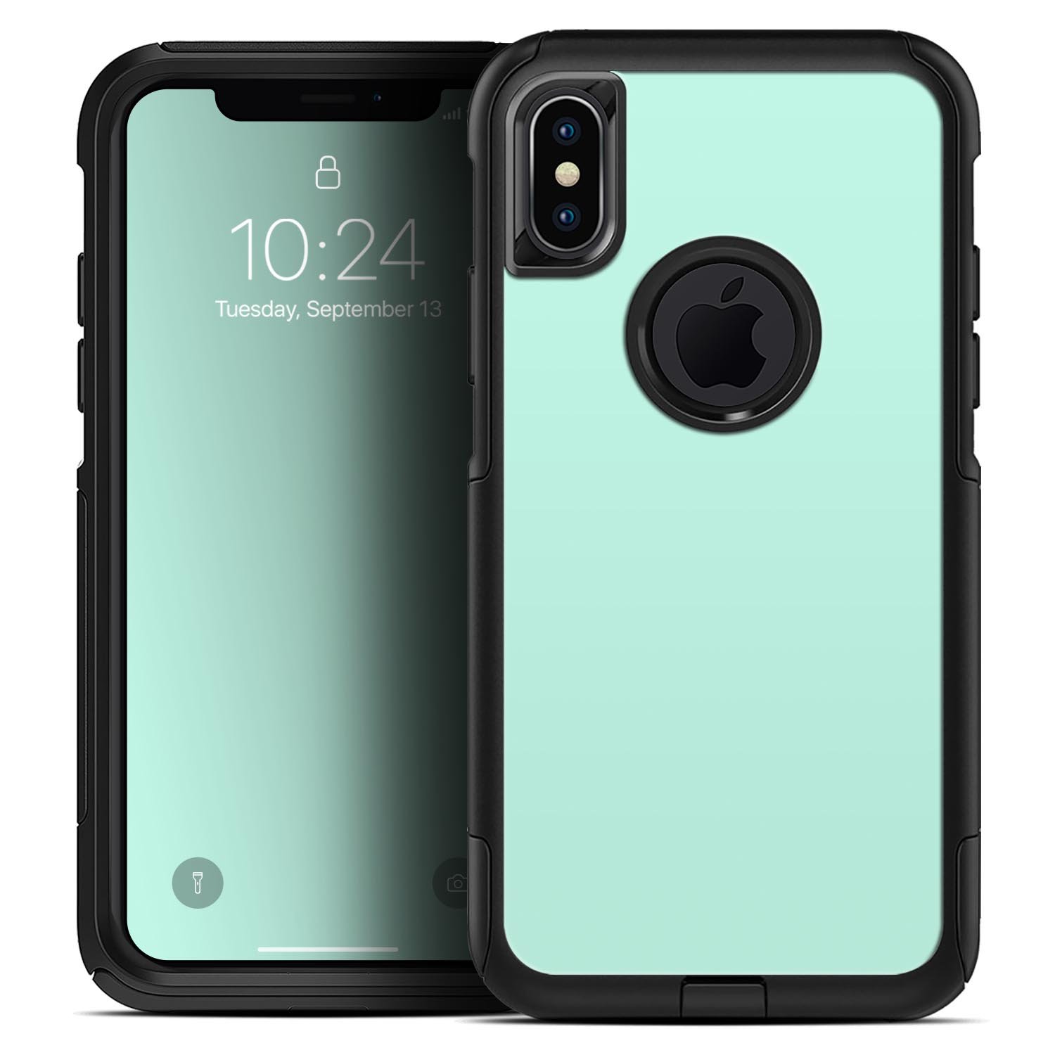 Subtle Solid Green Skin Kit for iPhone OtterBox Cases, showcasing its sleek design and premium quality materials.