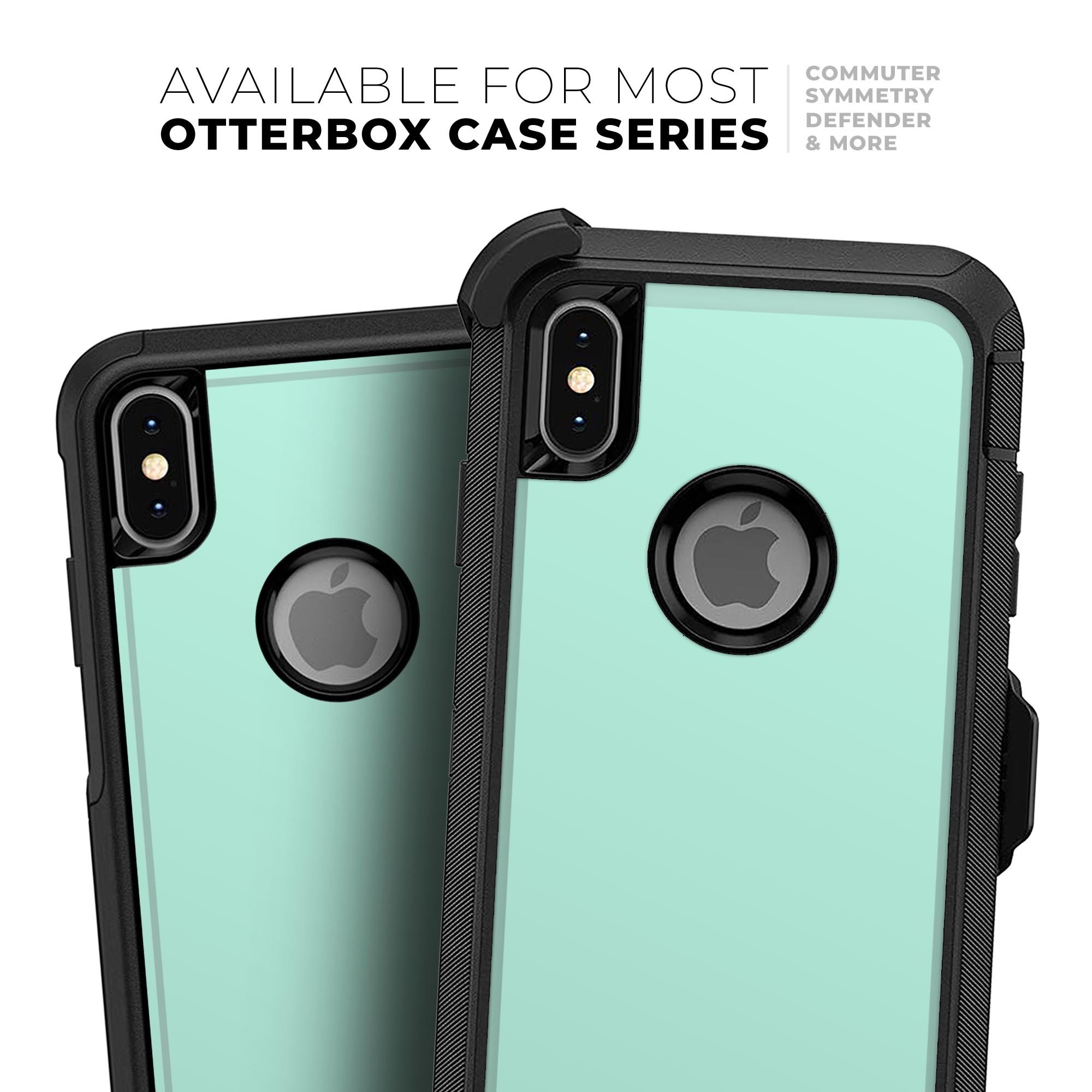 Subtle Solid Green Skin Kit for iPhone OtterBox Cases, showcasing its sleek design and premium quality materials.