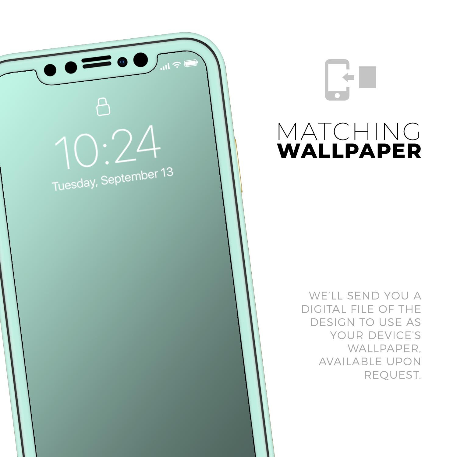 Subtle Solid Green Skin-Kit for Apple iPhone 14, showcasing its sleek design and premium vinyl material.