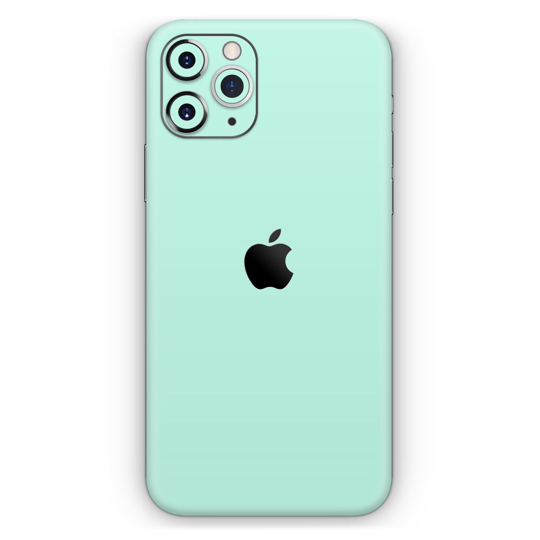 Subtle Solid Green Skin-Kit for Apple iPhone 14, showcasing its sleek design and premium vinyl material.