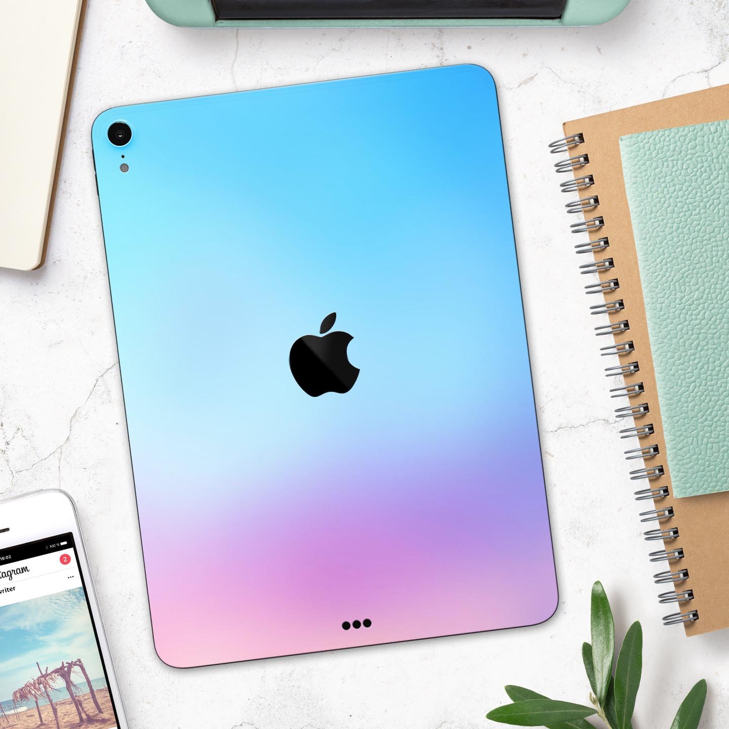 Subtle Tie-Dye Tone Full Body Skin Decal for Apple iPad Pro, showcasing vibrant colors and sleek design.