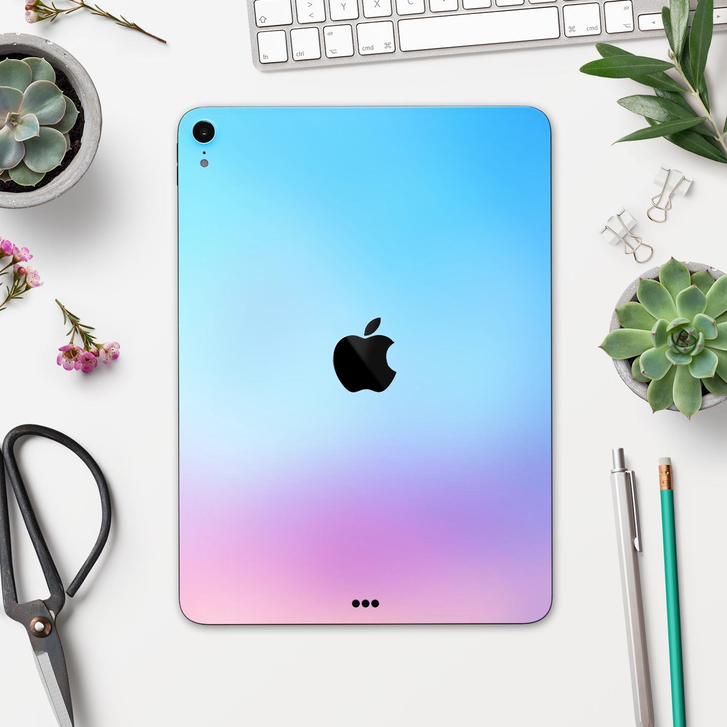 Subtle Tie-Dye Tone Full Body Skin Decal for Apple iPad Pro, showcasing vibrant colors and sleek design.