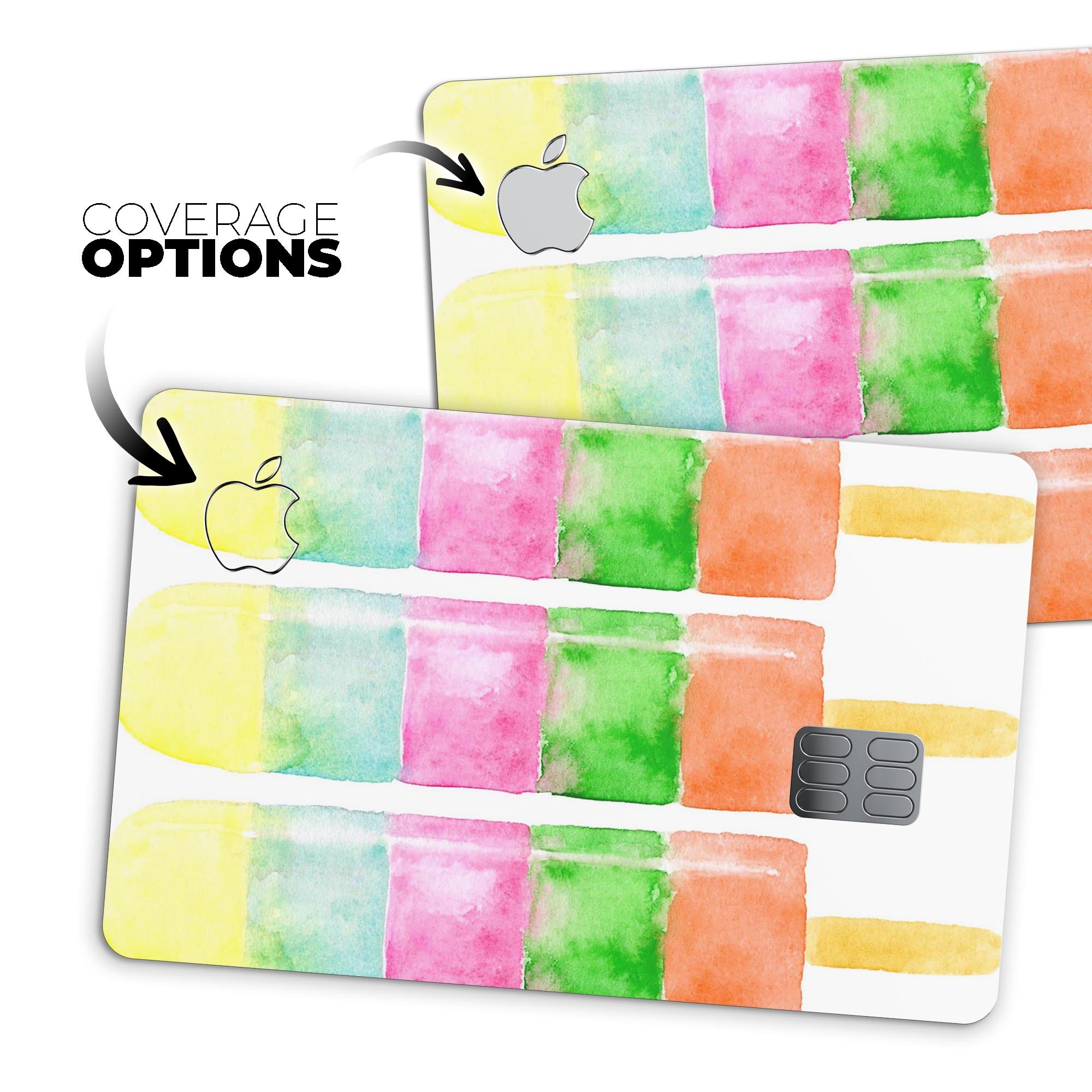 Summer Mode Ice Cream V1 decal skin-kit for Apple Card, showcasing vibrant design and premium vinyl material.