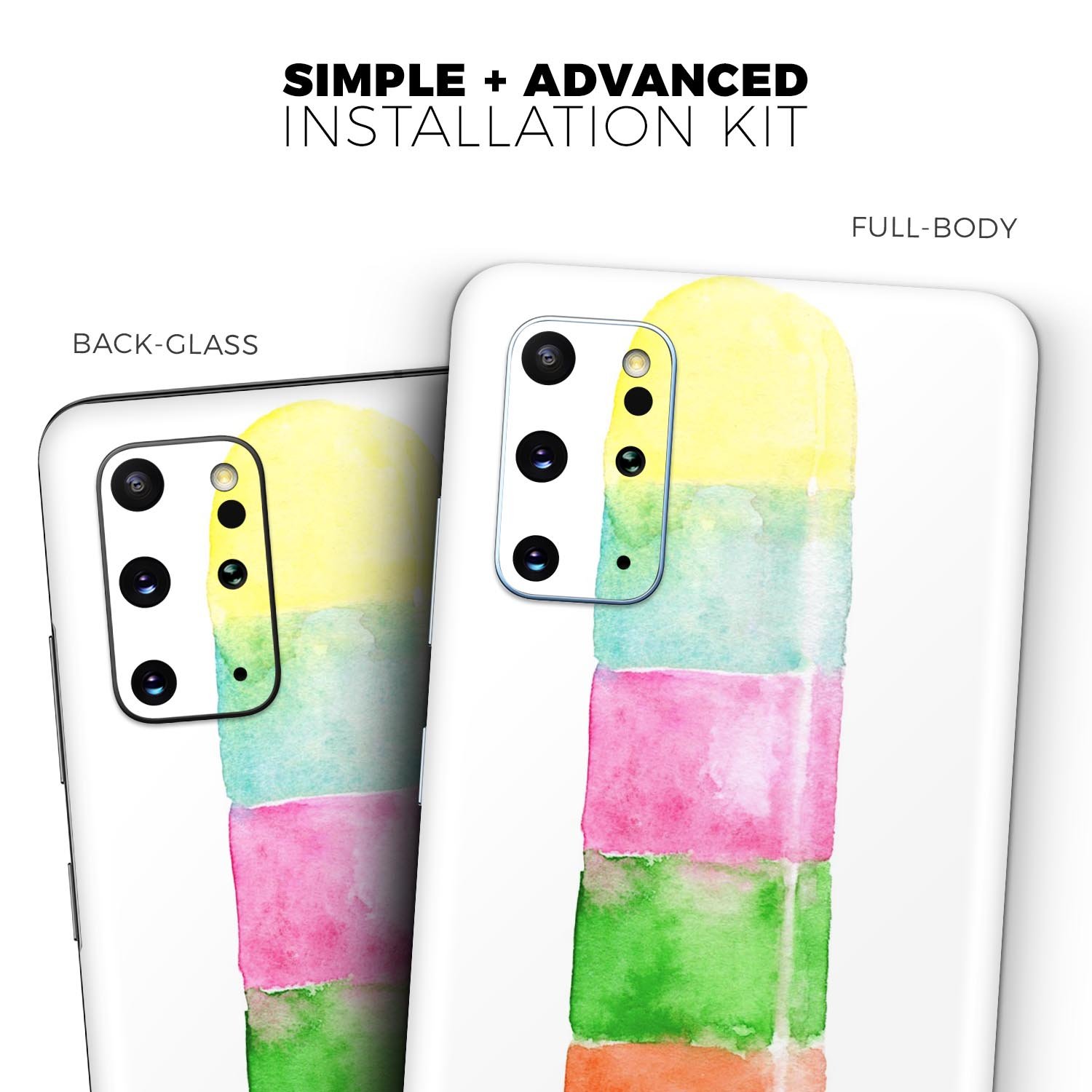 Summer Mode Ice Cream V1 Skin-Kit for Samsung Galaxy S-Series, featuring vibrant colors and a sleek design.