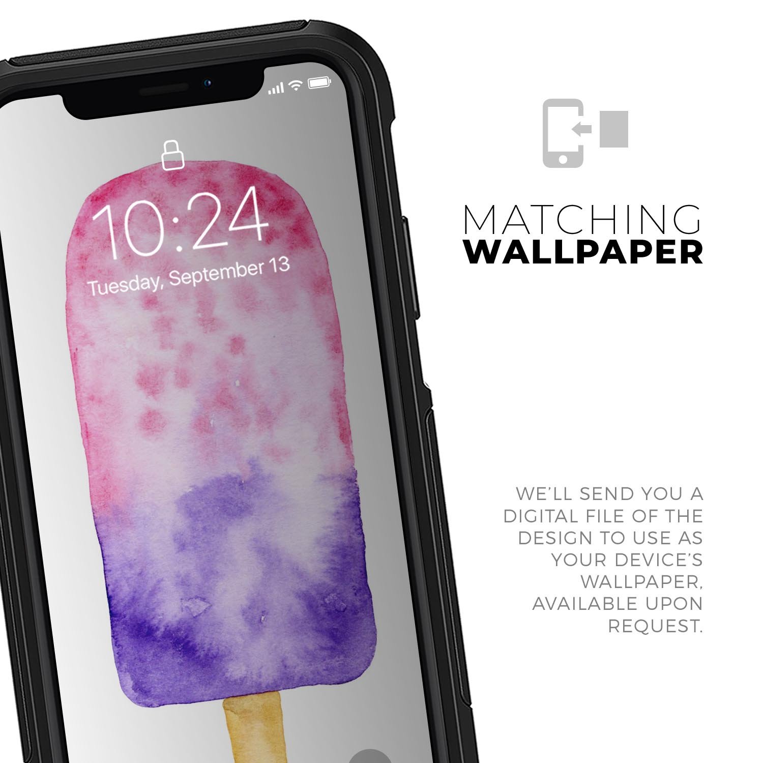 Summer Mode Ice Cream v10 Skin Kit for iPhone OtterBox Cases featuring a vibrant ice cream design.