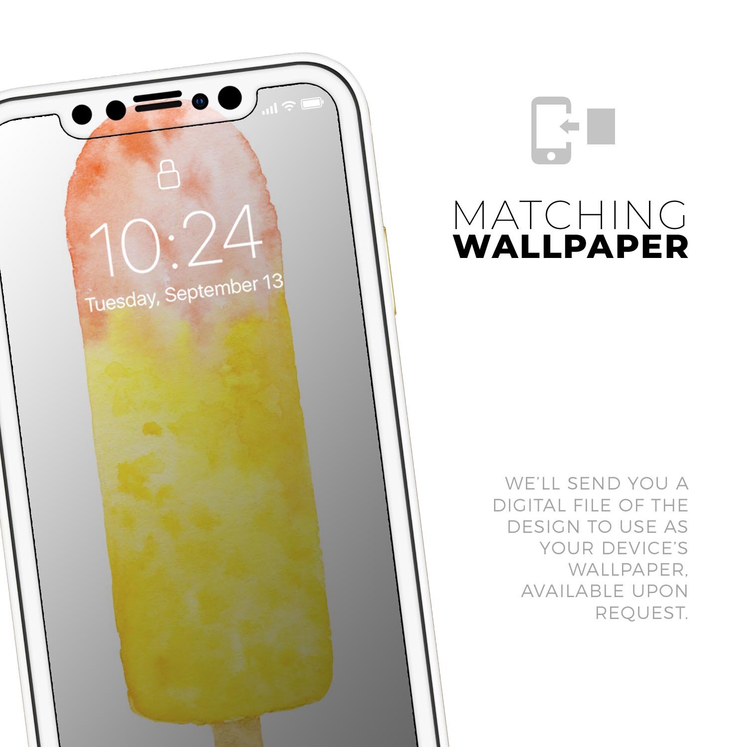 Summer Mode Ice Cream Skin-Kit for Apple iPhone, showcasing vibrant colors and stylish design.