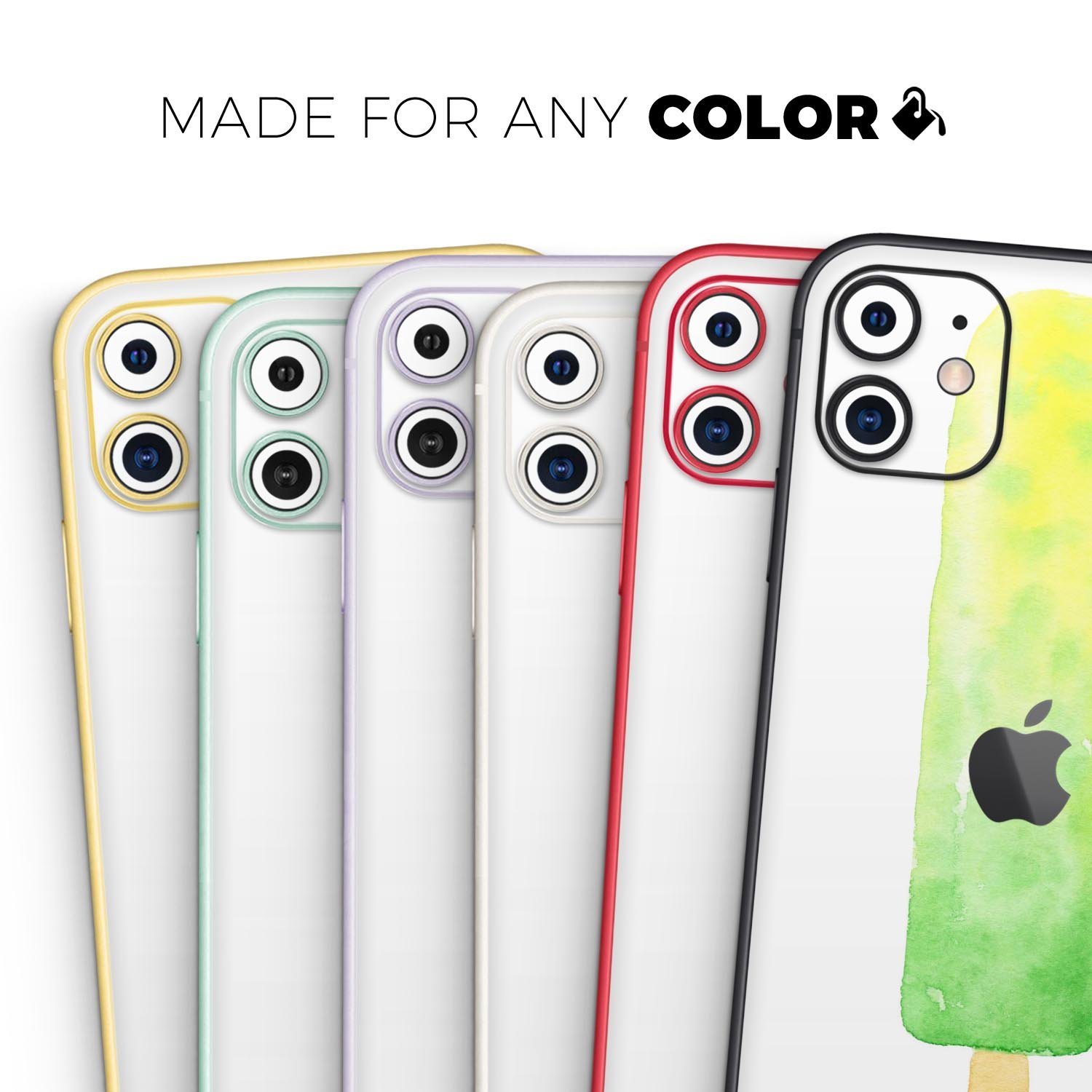 Summer Mode Ice Cream Skin-Kit for Apple iPhone, showcasing vibrant colors and a sleek design.