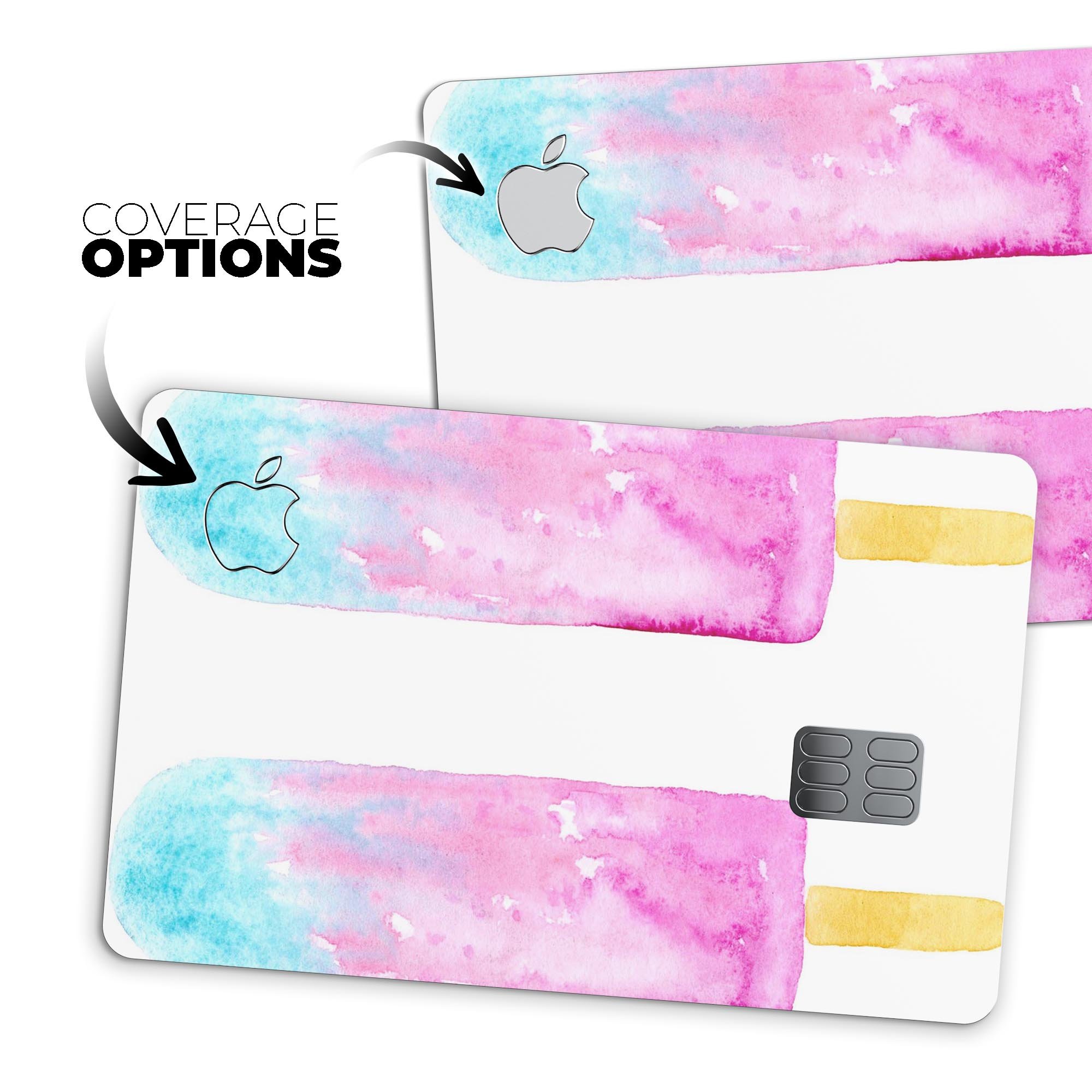 Summer Mode Ice Cream v14 decal skin-kit for Apple Card, showcasing premium vinyl design and finishes.