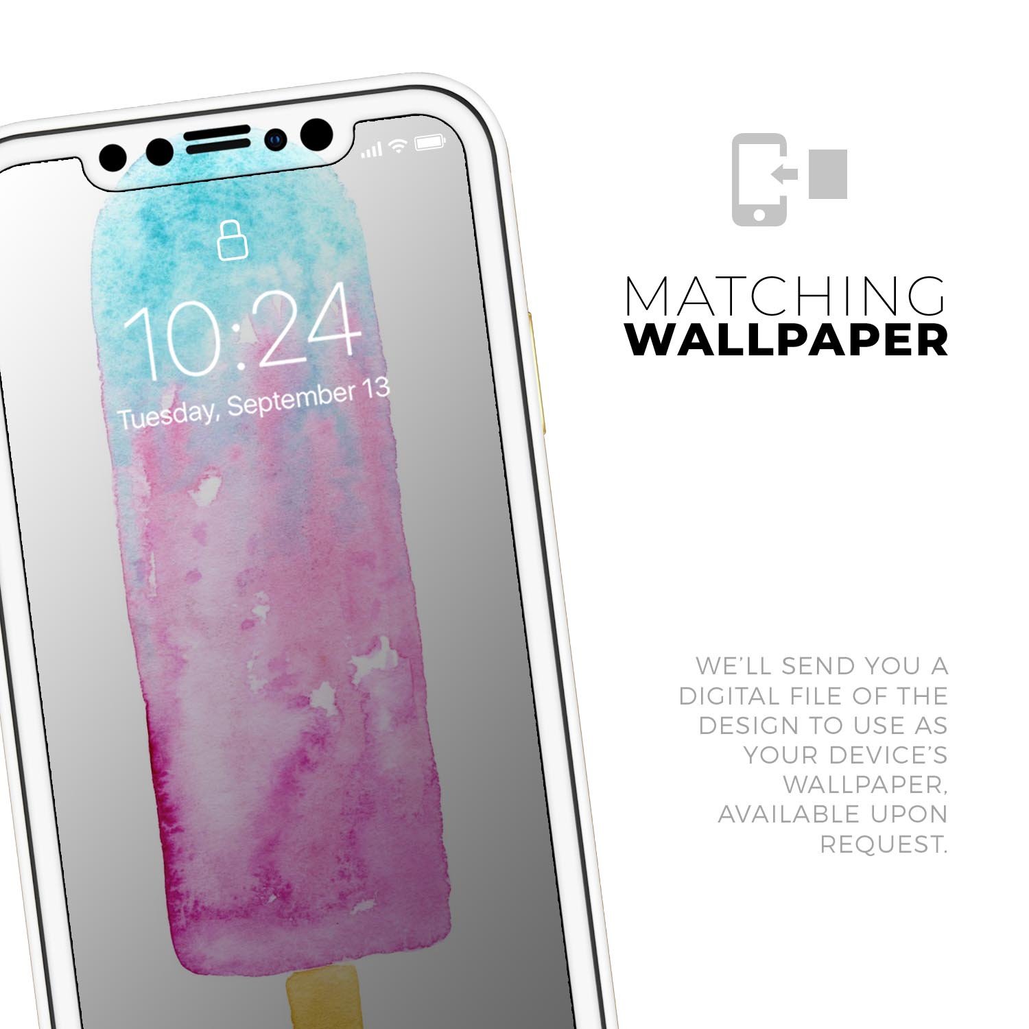 Summer Mode Ice Cream skin for Apple iPhone, featuring a vibrant design and premium vinyl material.