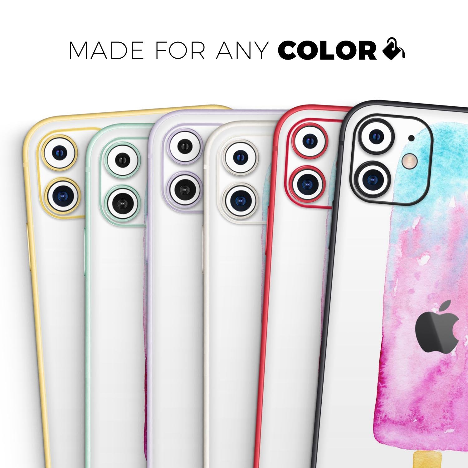 Summer Mode Ice Cream skin for Apple iPhone, featuring a vibrant design and premium vinyl material.