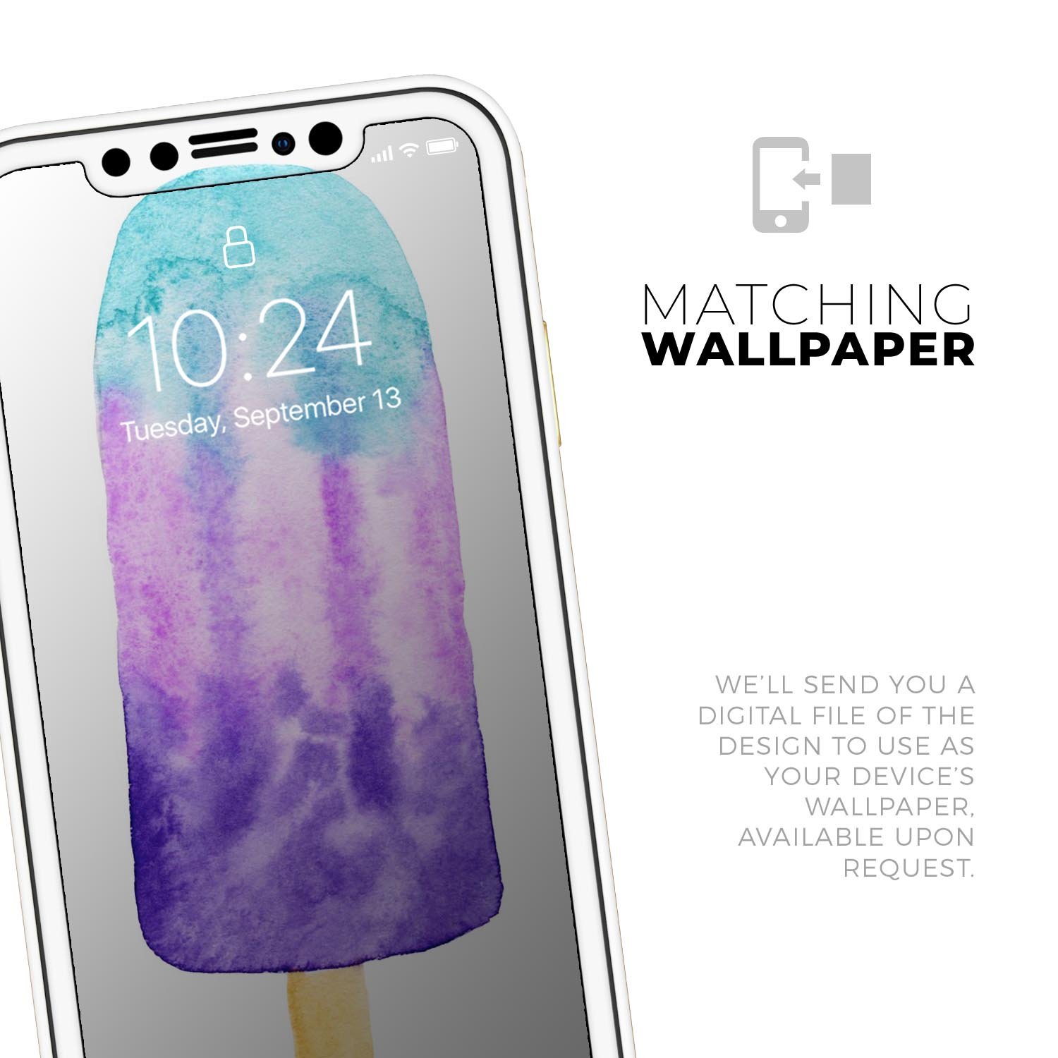 Summer Mode Ice Cream Skin-Kit for Apple iPhone, featuring vibrant colors and a sleek design, perfect for personalizing your device.